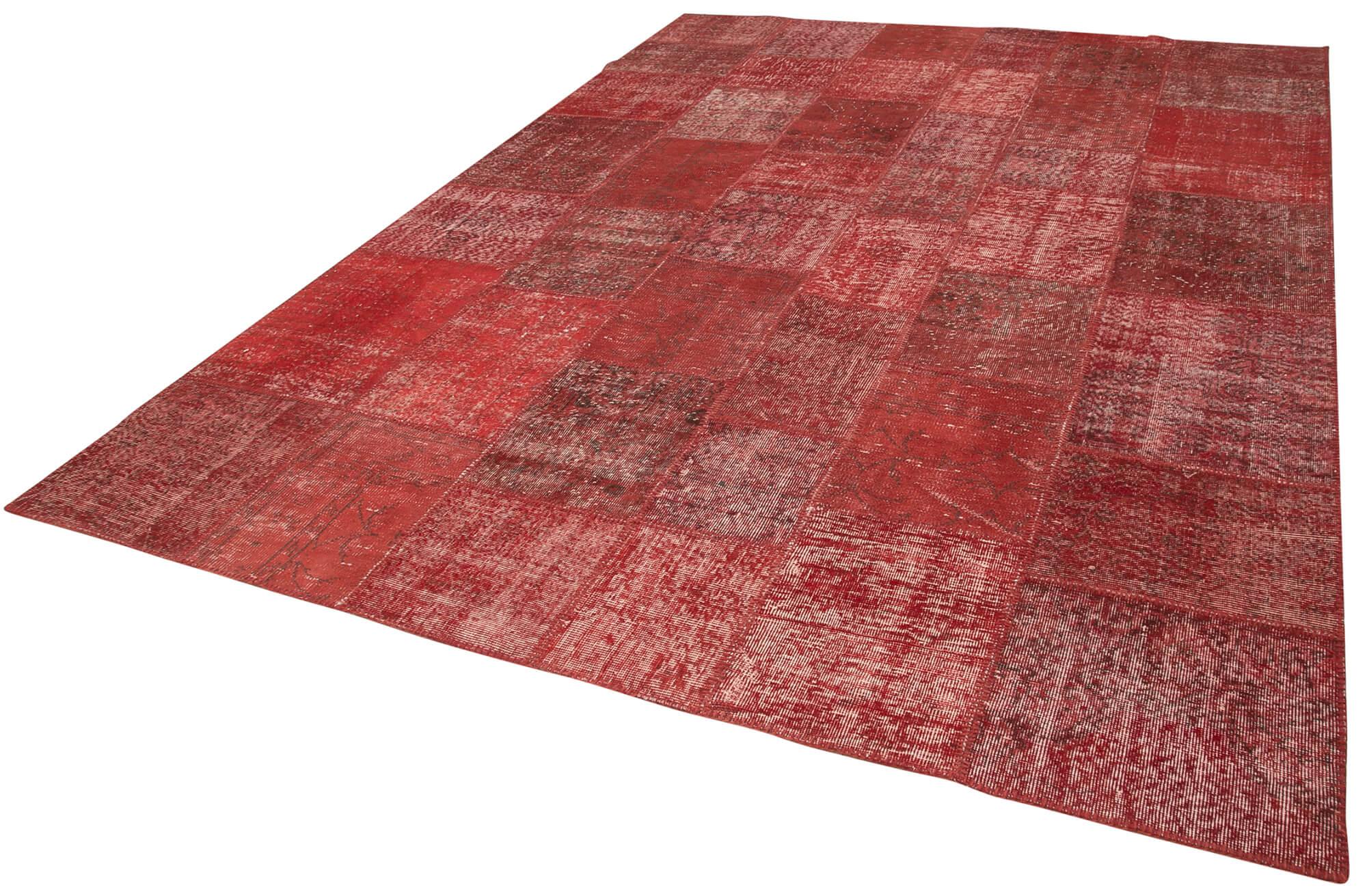 8 x 12 Red Patchwork Rug- 3754