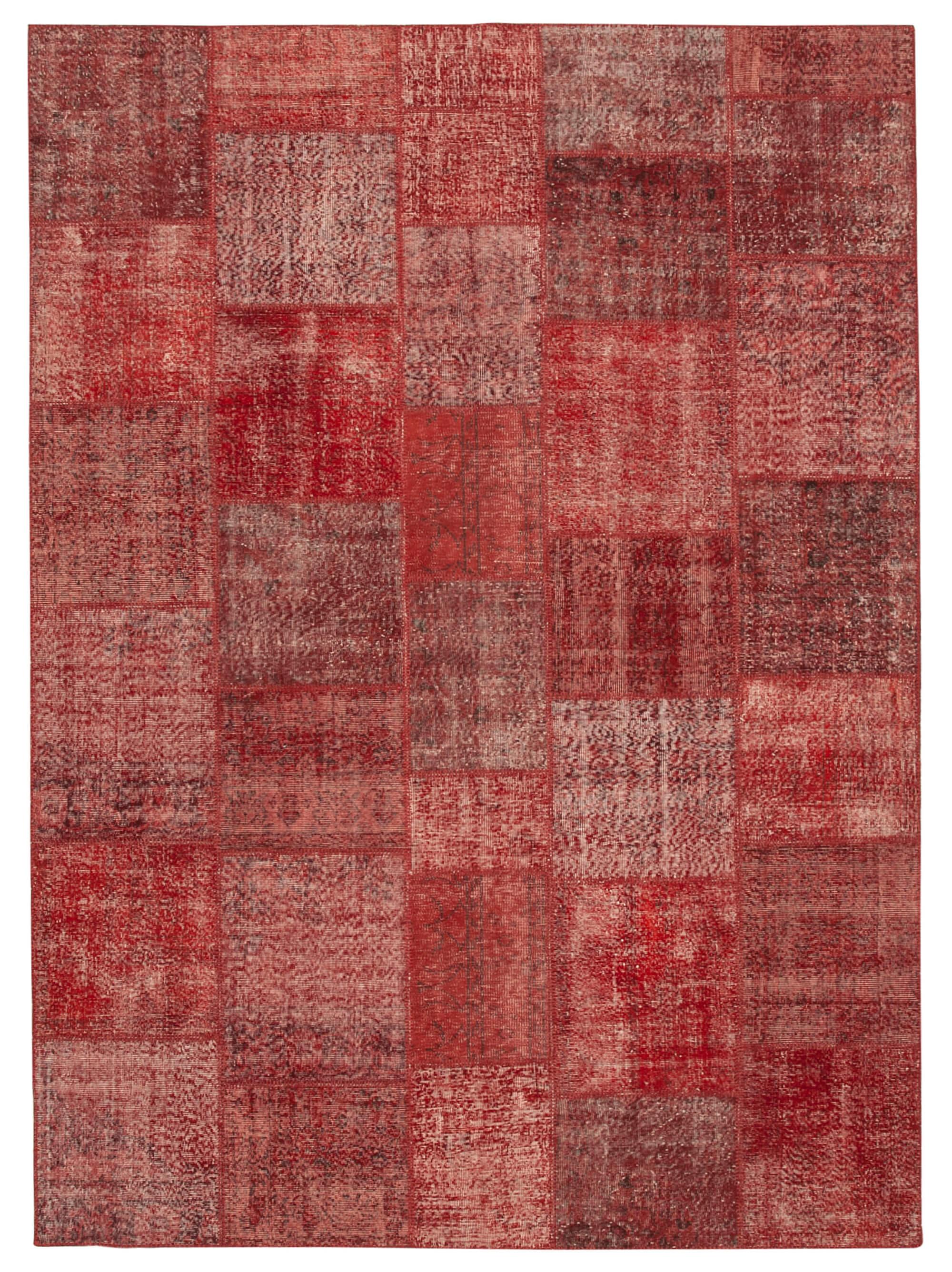 8 x 12 Red Patchwork Rug- 3755