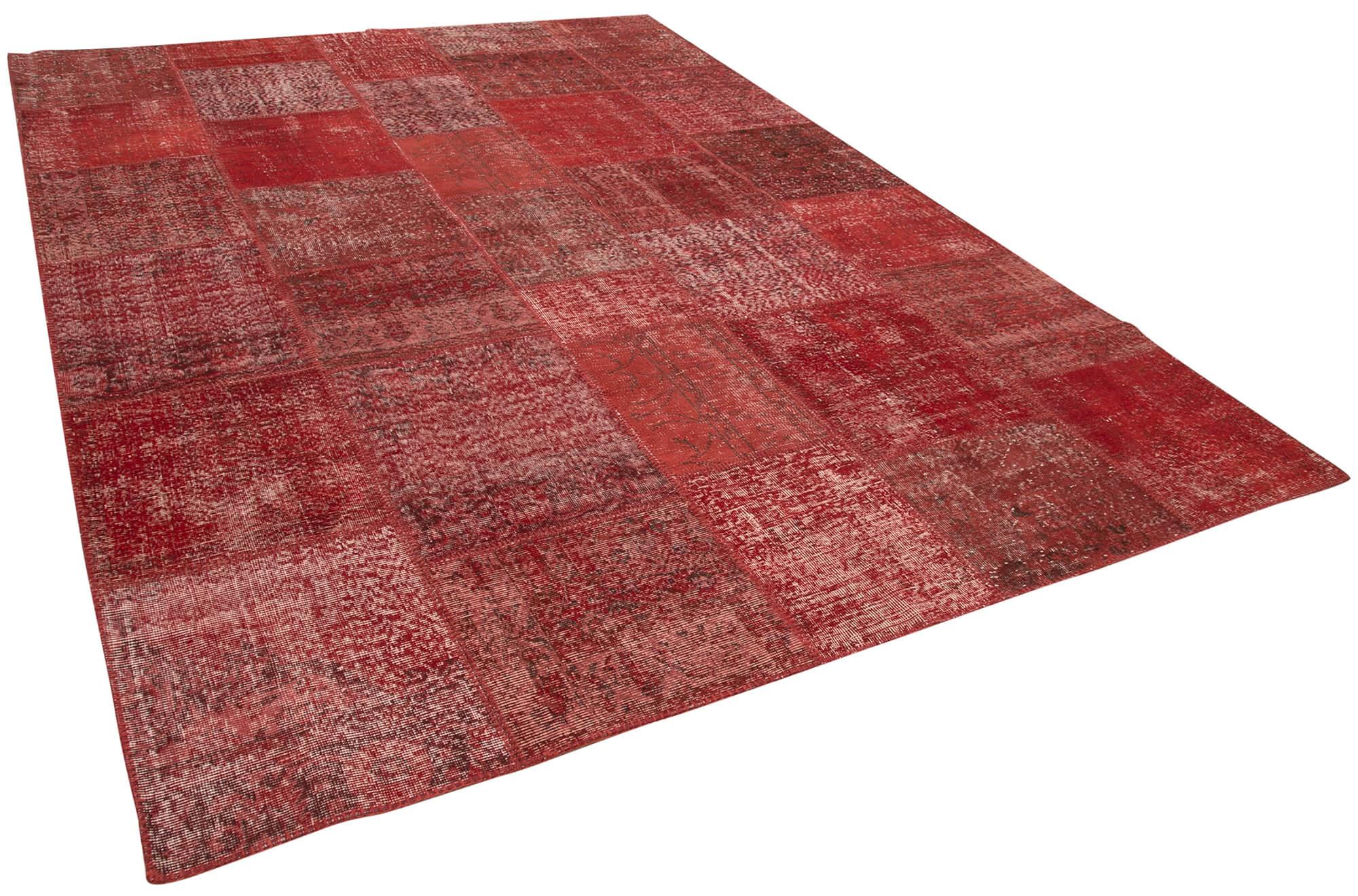 8 x 12 Red Patchwork Rug- 3755