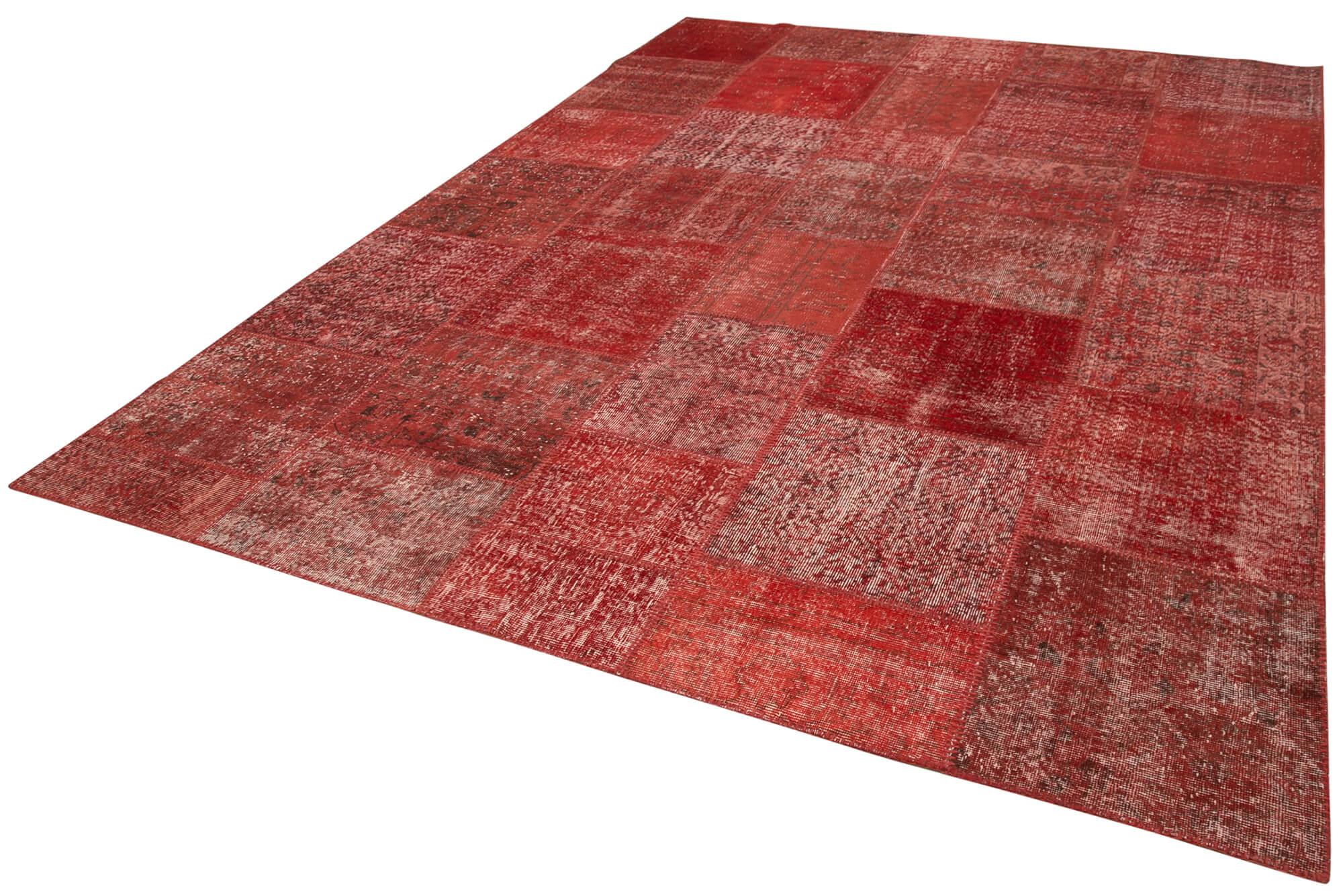 8 x 12 Red Patchwork Rug- 3755