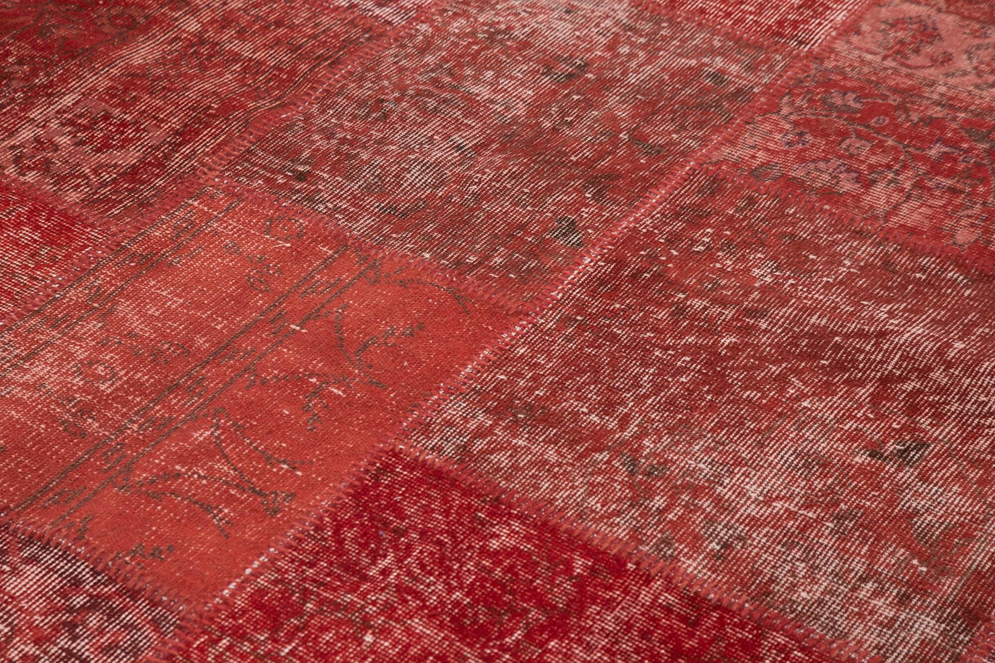 8 x 12 Red Patchwork Rug- 3755