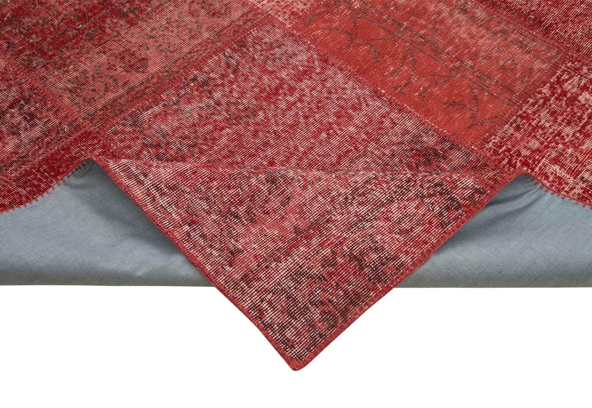 8 x 12 Red Patchwork Rug- 3755