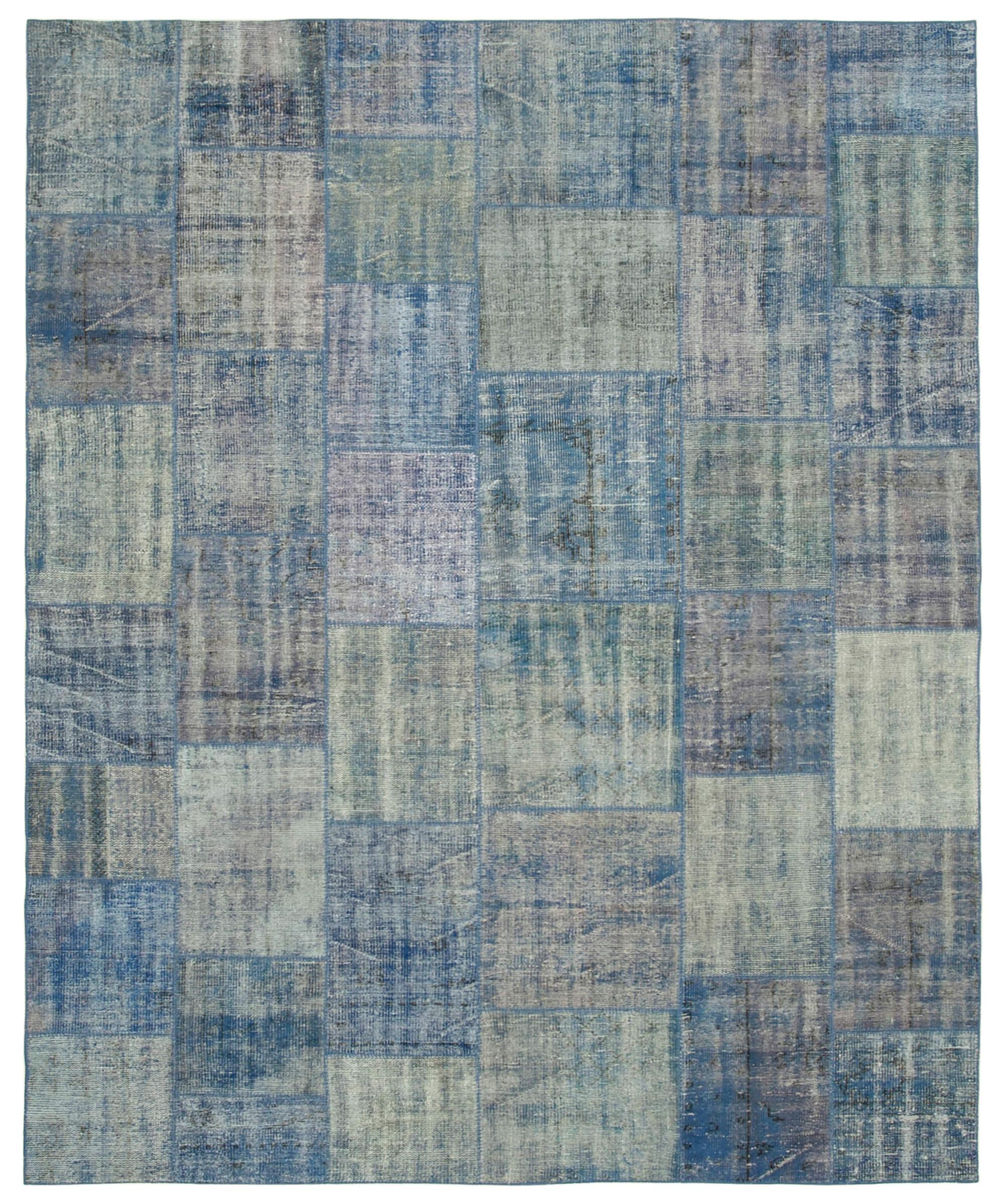 8 x 10 Blue Patchwork Rug - 3760