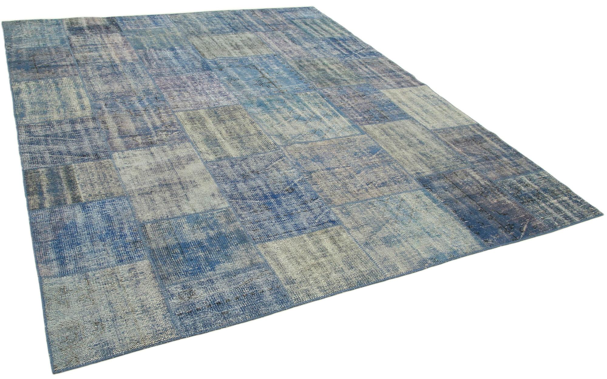 8 x 10 Blue Patchwork Rug - 3760