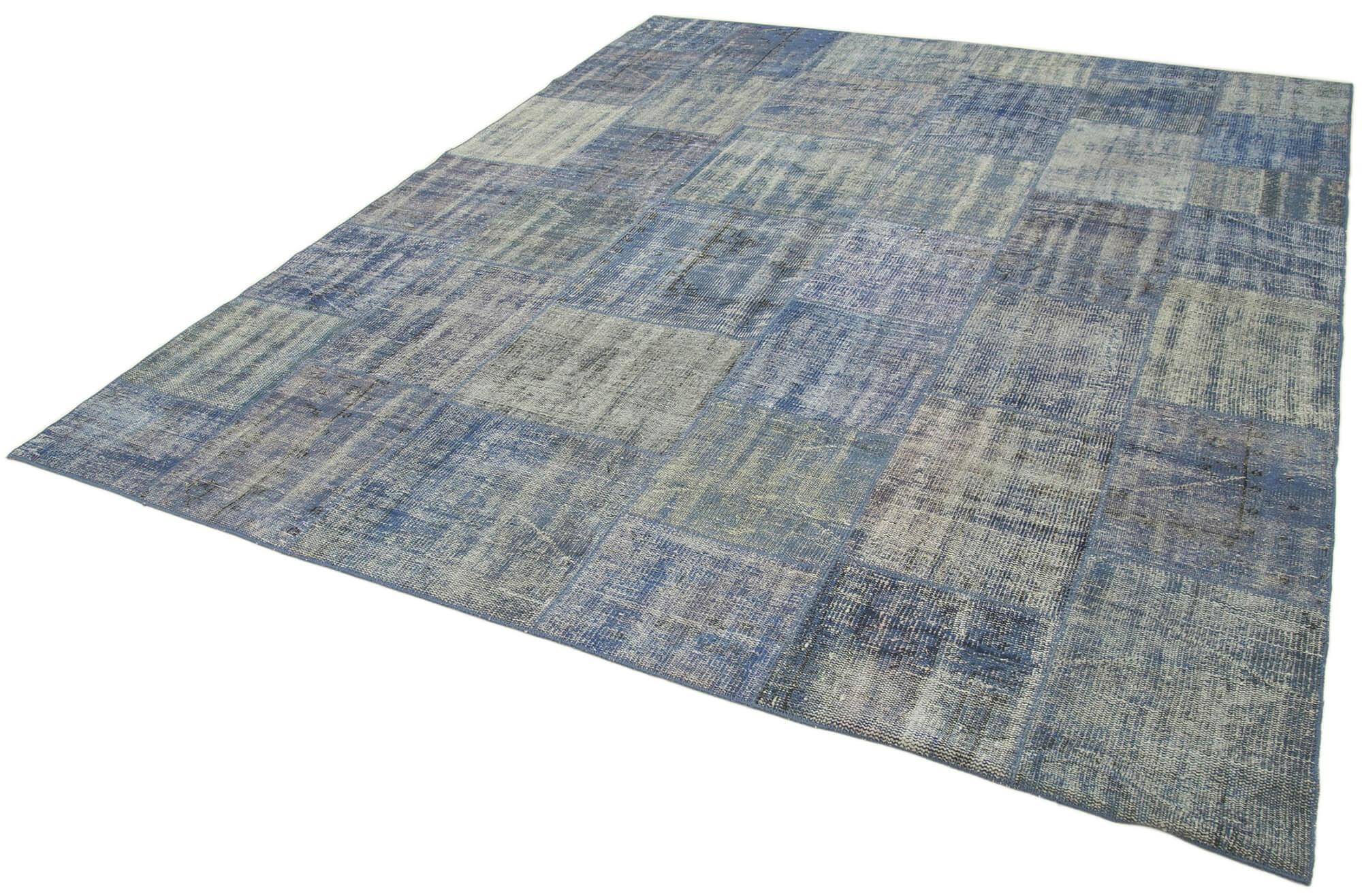 8 x 10 Blue Patchwork Rug - 3760