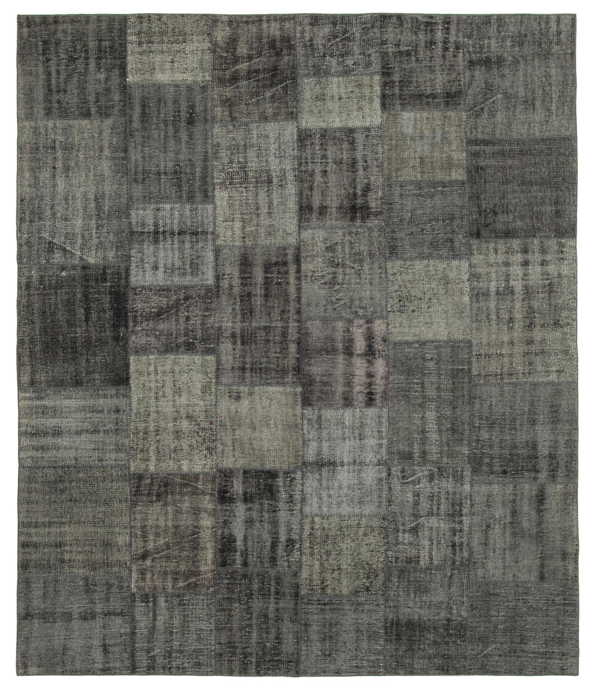 8 x 10 Black Patchwork Rug - 3761