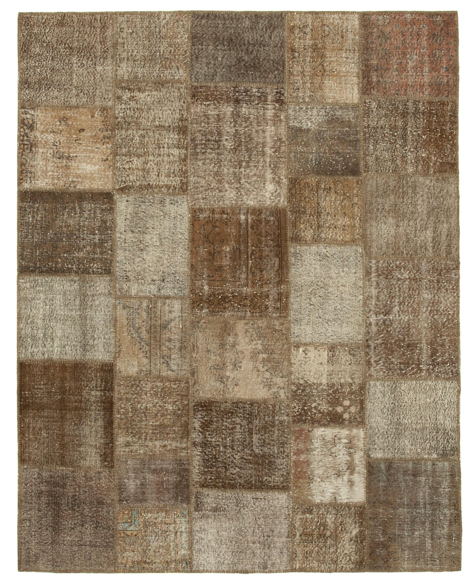 8 x 10 Brown Patchwork Rug - 3770