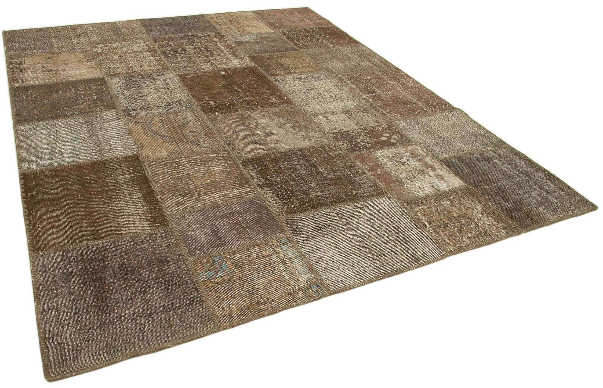 8 x 10 Brown Patchwork Rug - 3770