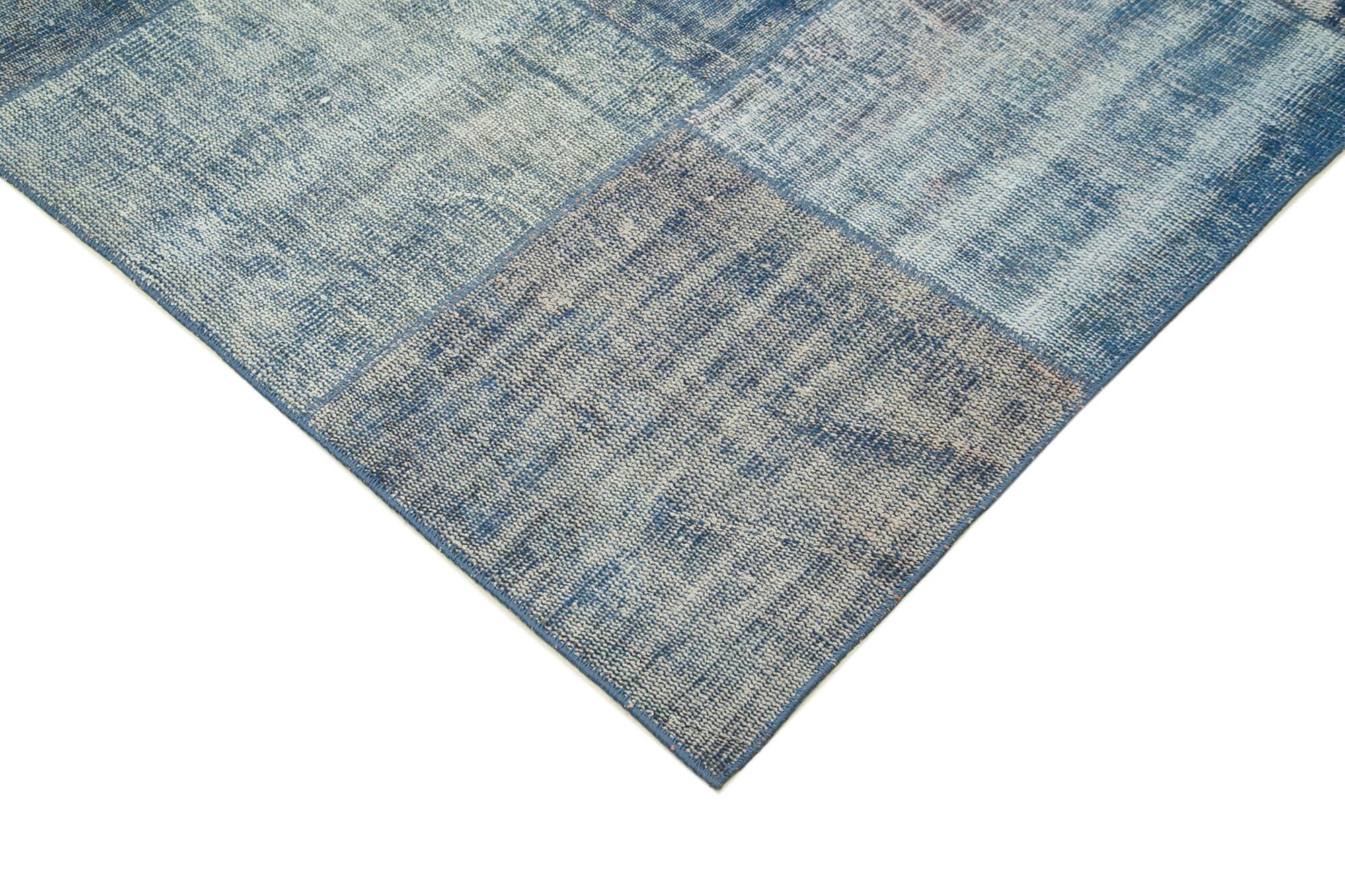 8 x 10 Blue Patchwork Rug - 3771