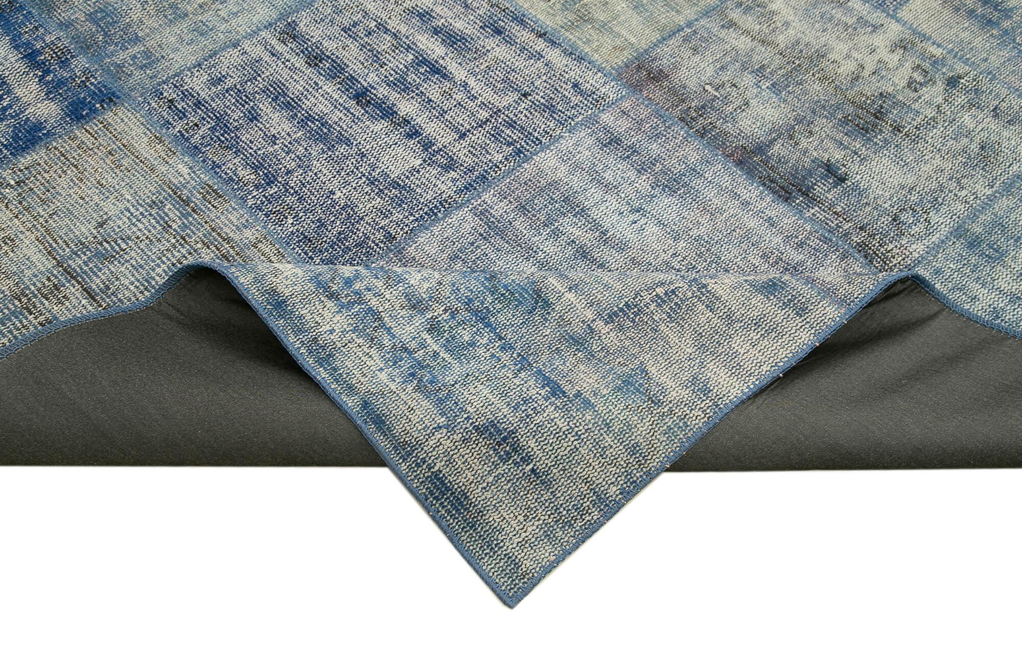 8 x 10 Blue Patchwork Rug - 3771