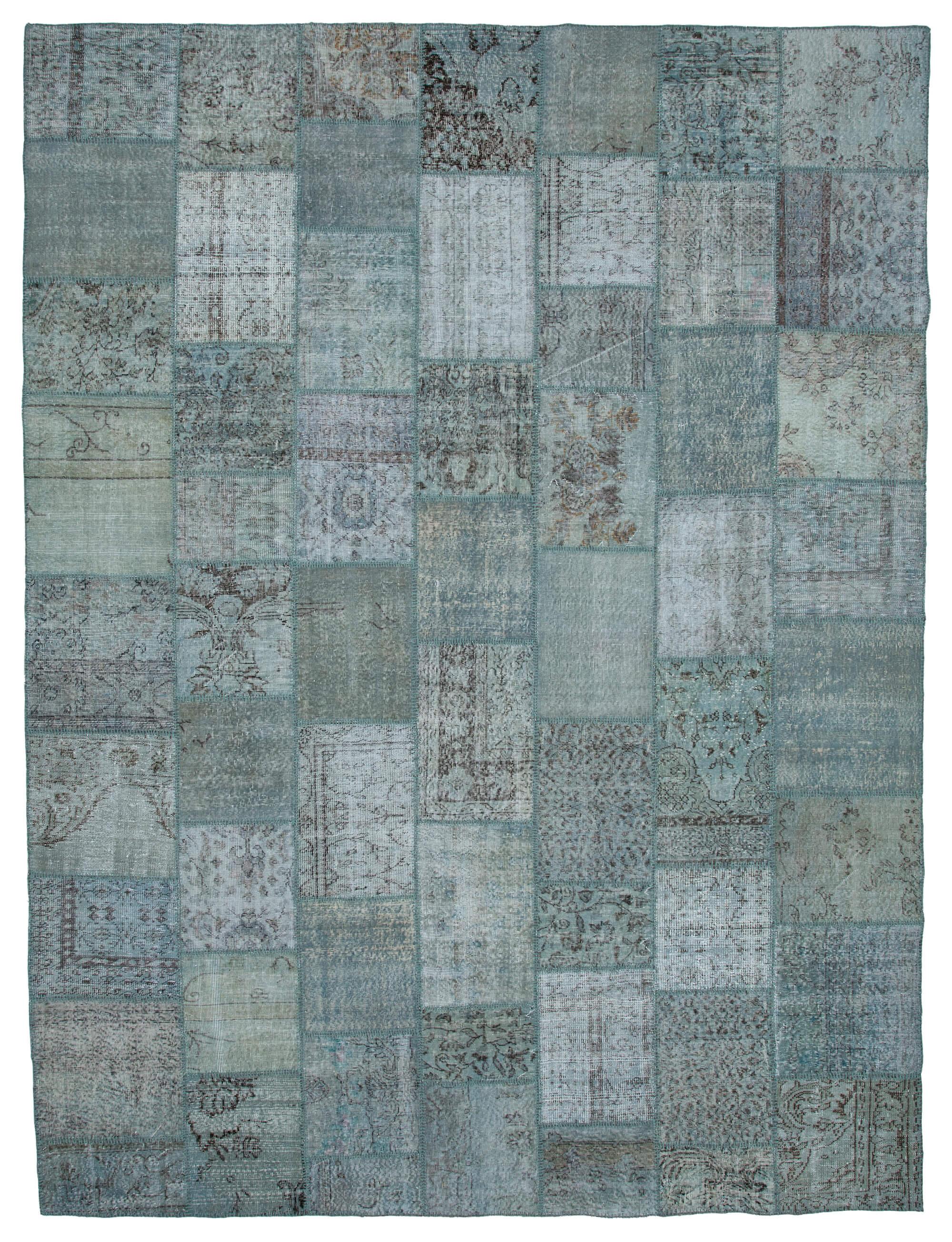 10 x 13 Blue Patchwork Rug - 3772