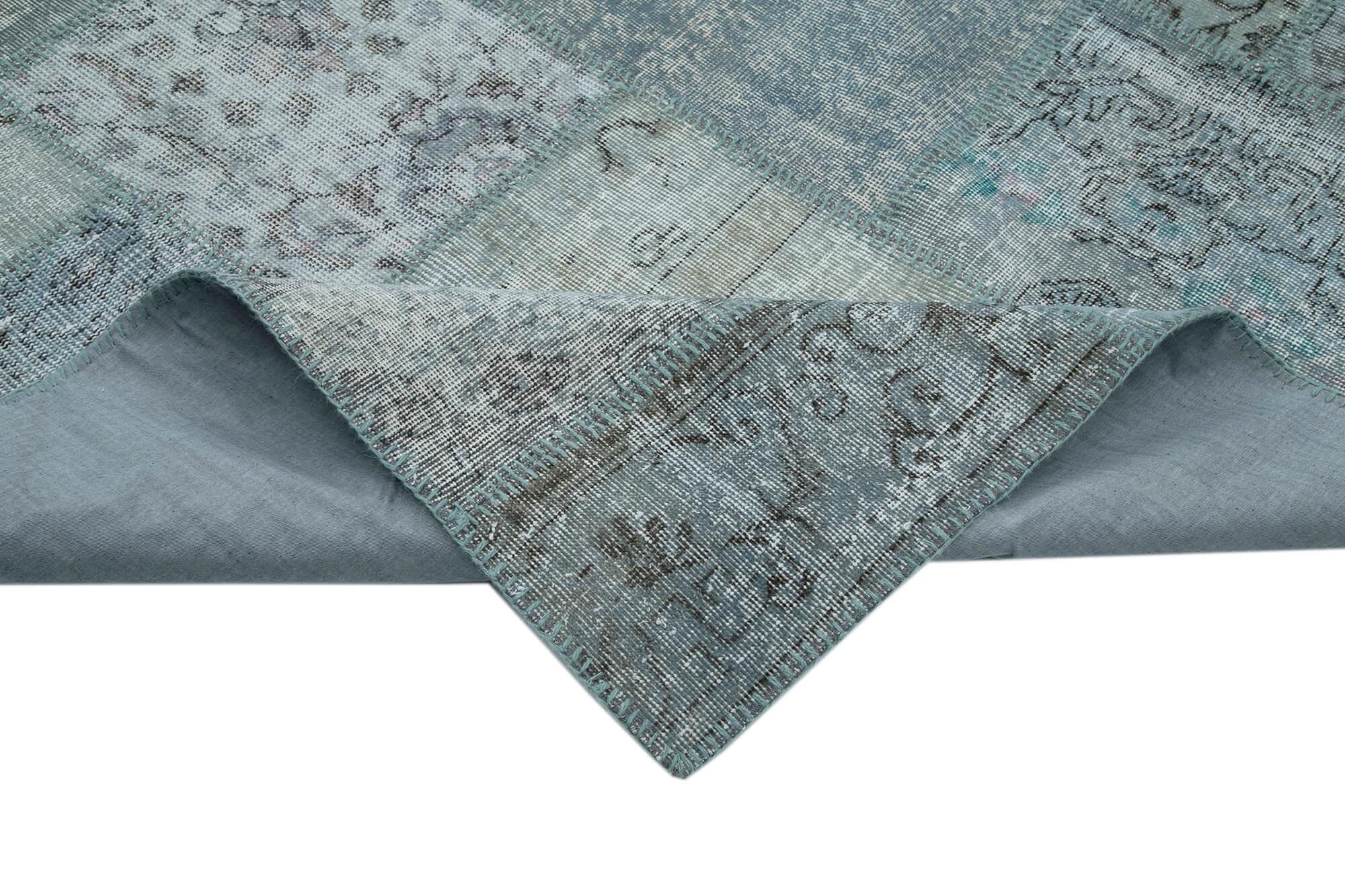 10 x 13 Blue Patchwork Rug - 3772