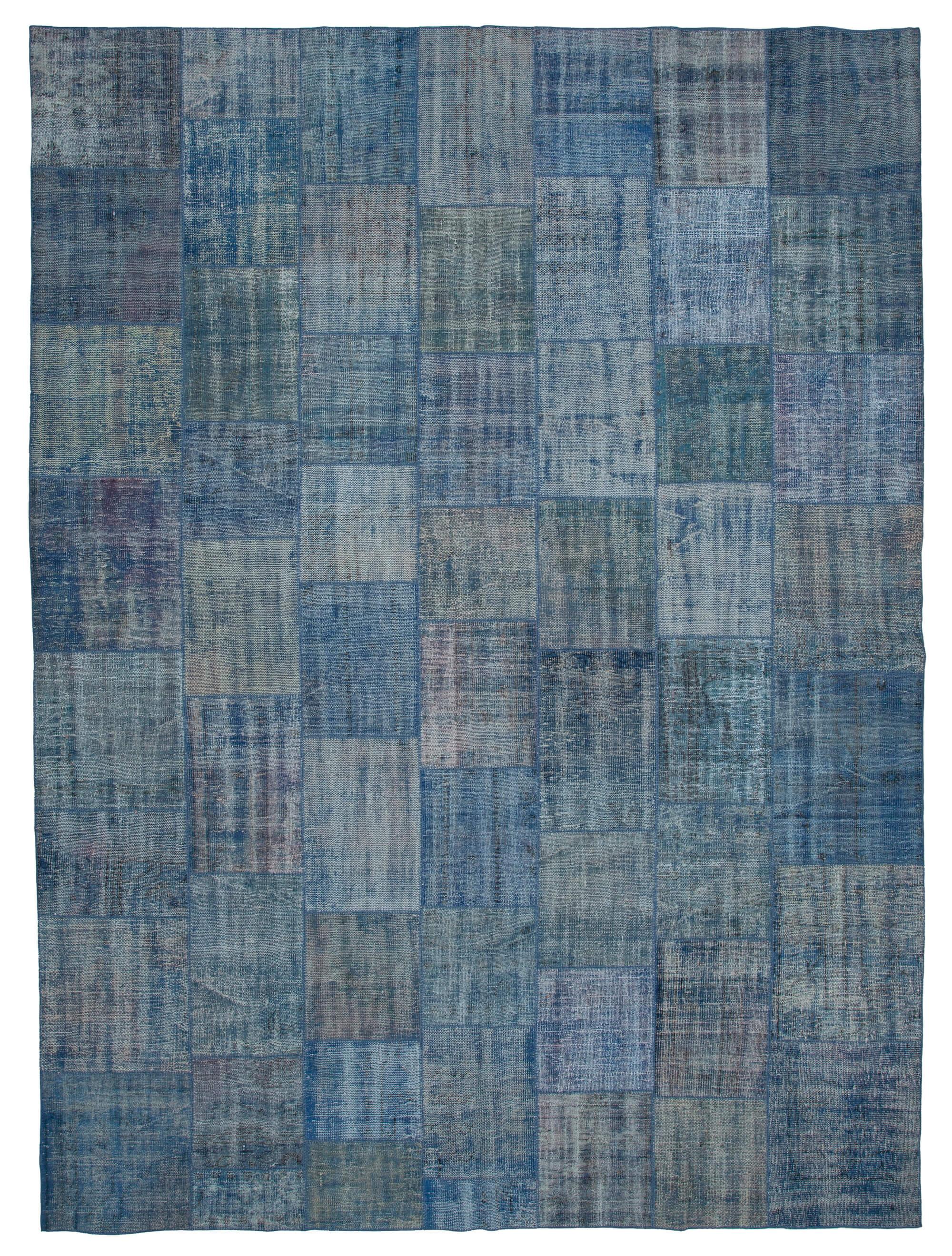 10 x 13 Blue Patchwork Rug - 3775