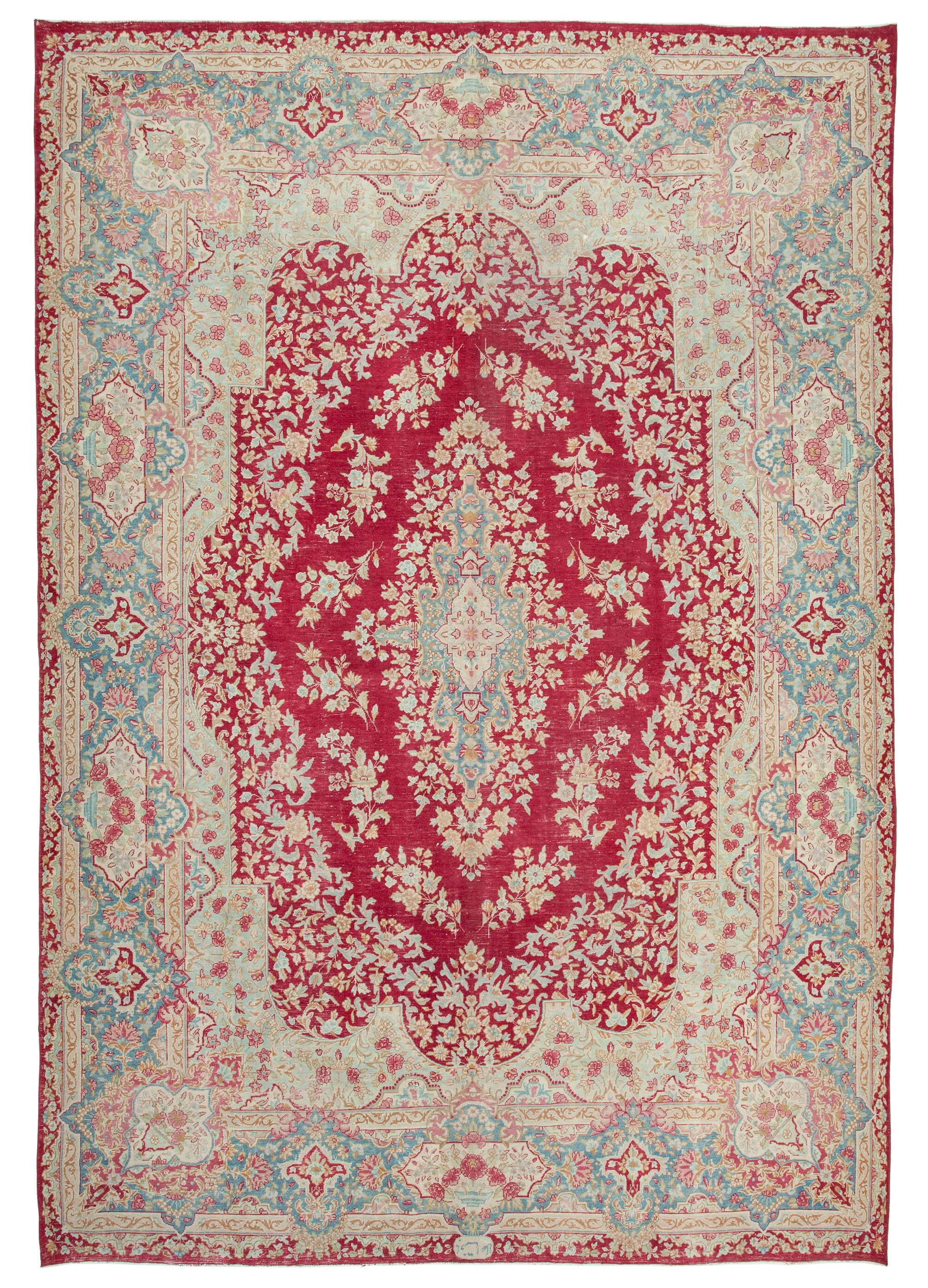 10 x 14 Beige Vintage Large Area Rug - 3785