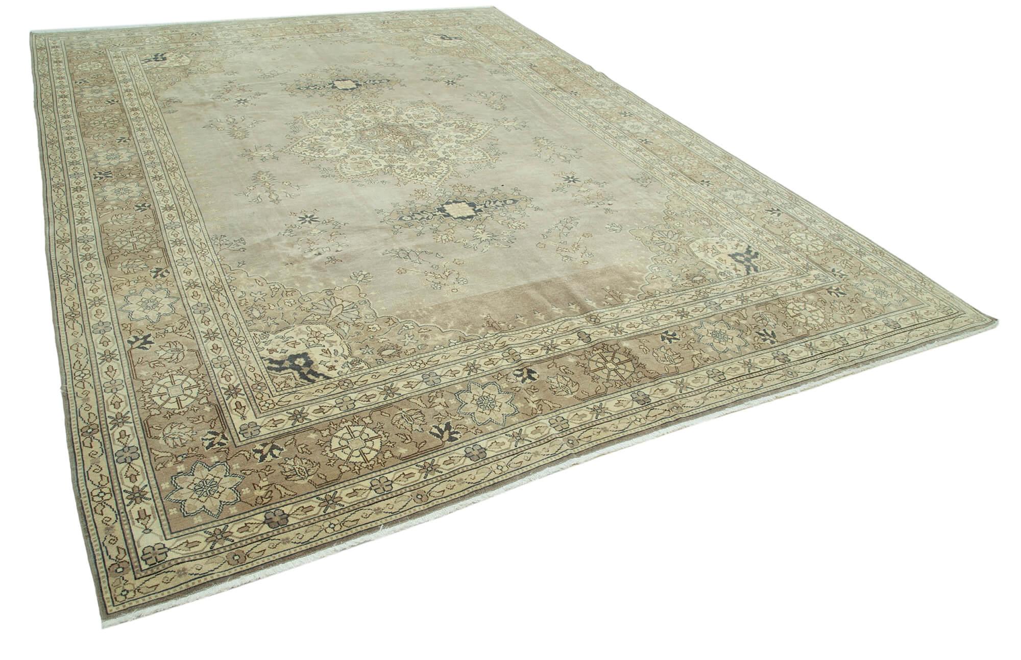 9 x 12 Beige Vintage Large Area Rug - 3787