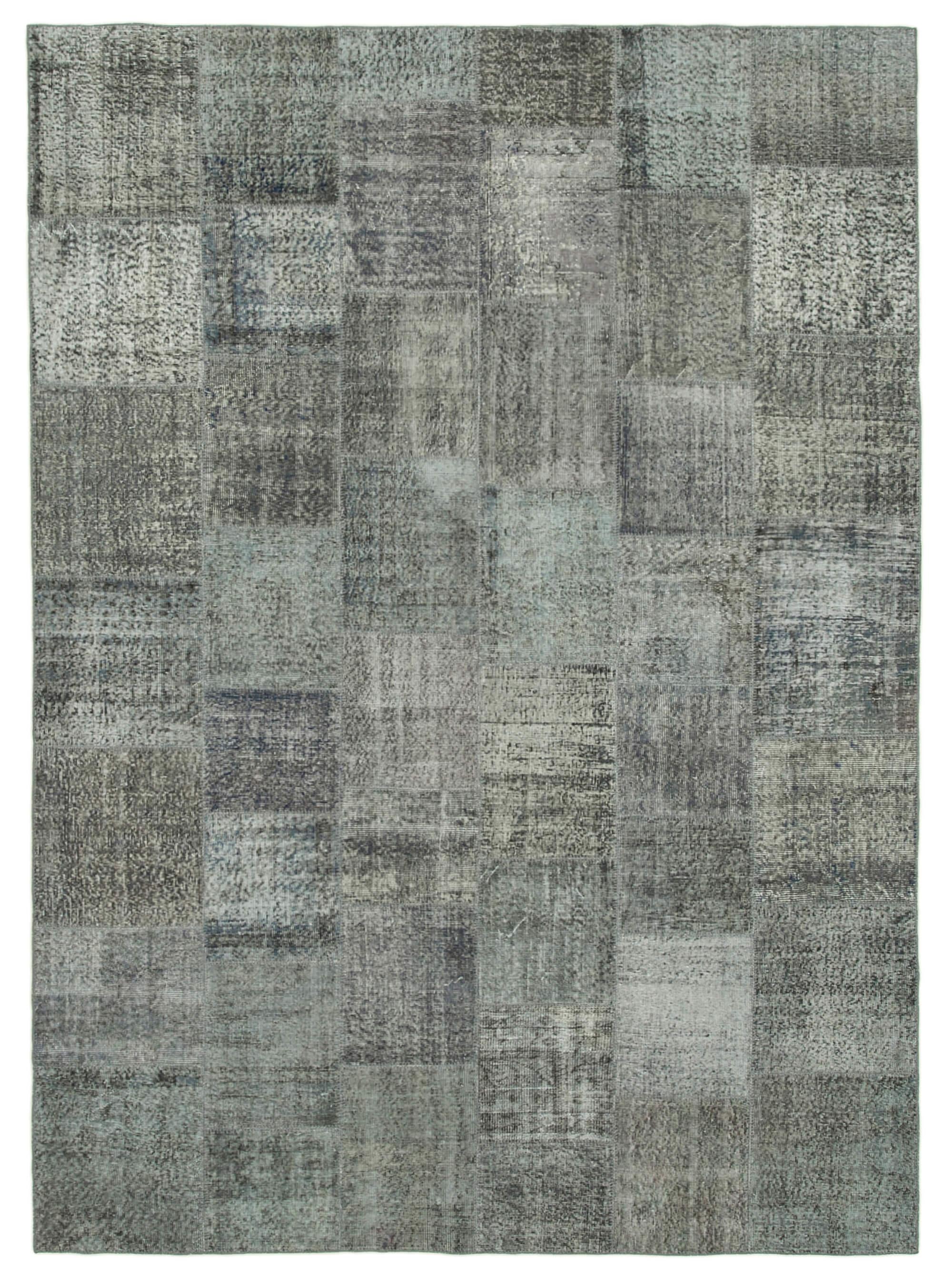 8 x 11 Grey Patchwork Rug- 3789