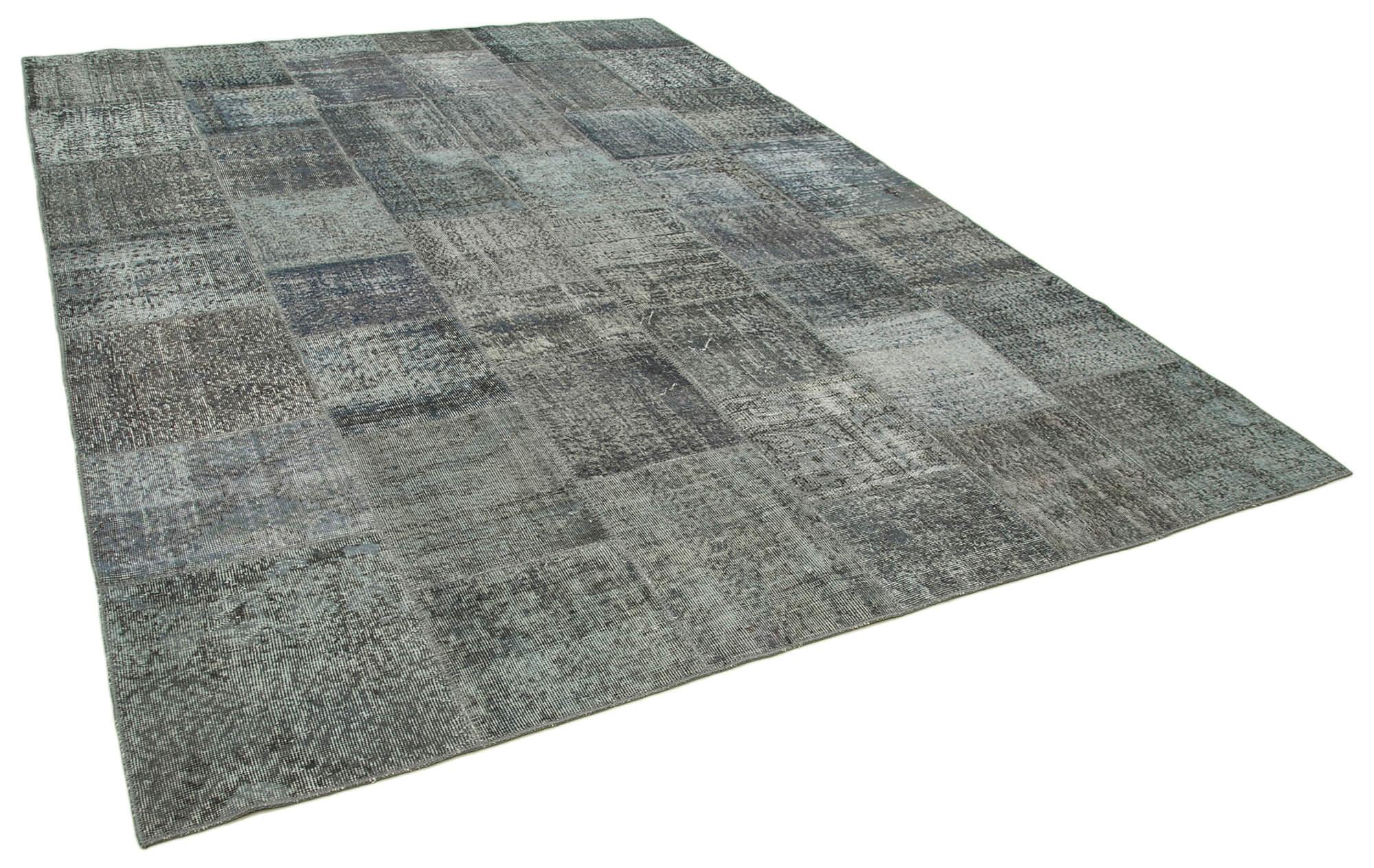 8 x 11 Grey Patchwork Rug- 3789