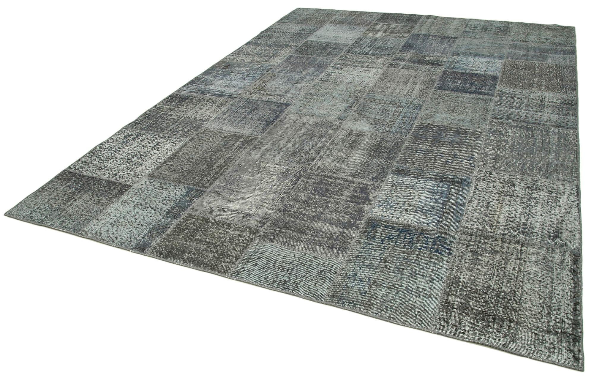 8 x 11 Grey Patchwork Rug- 3789