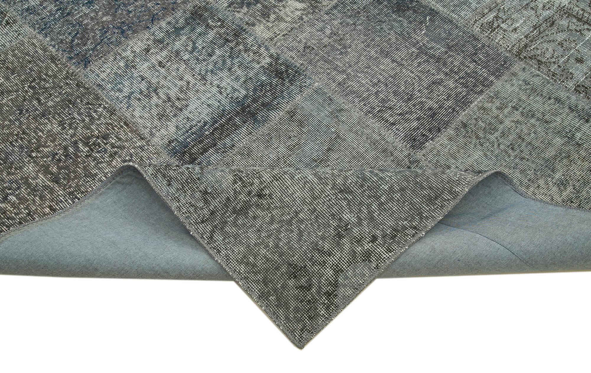 8 x 11 Grey Patchwork Rug- 3789