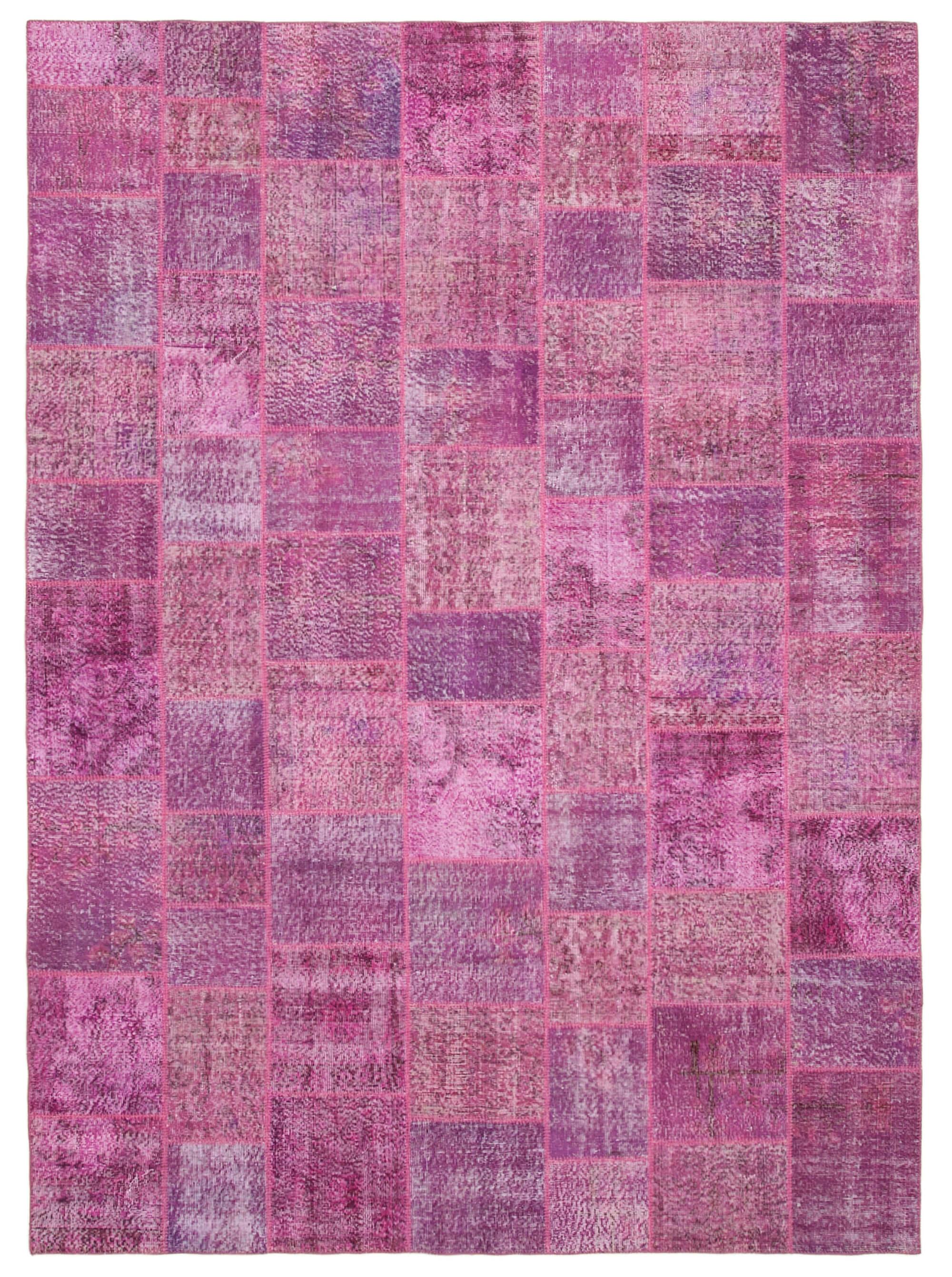 8 x 11 Pink Patchwork Rug- 3790