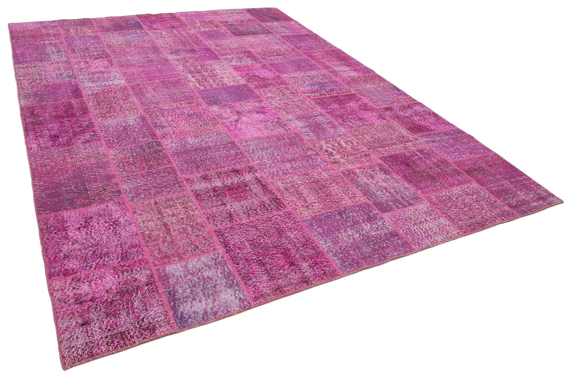 8 x 11 Pink Patchwork Rug- 3790