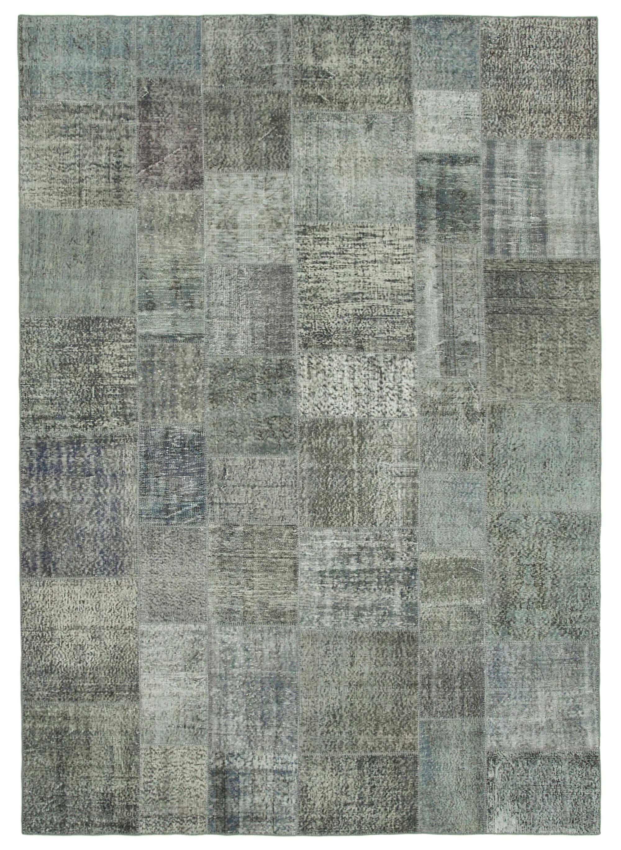 8 x 11 Grey Patchwork Rug- 3791