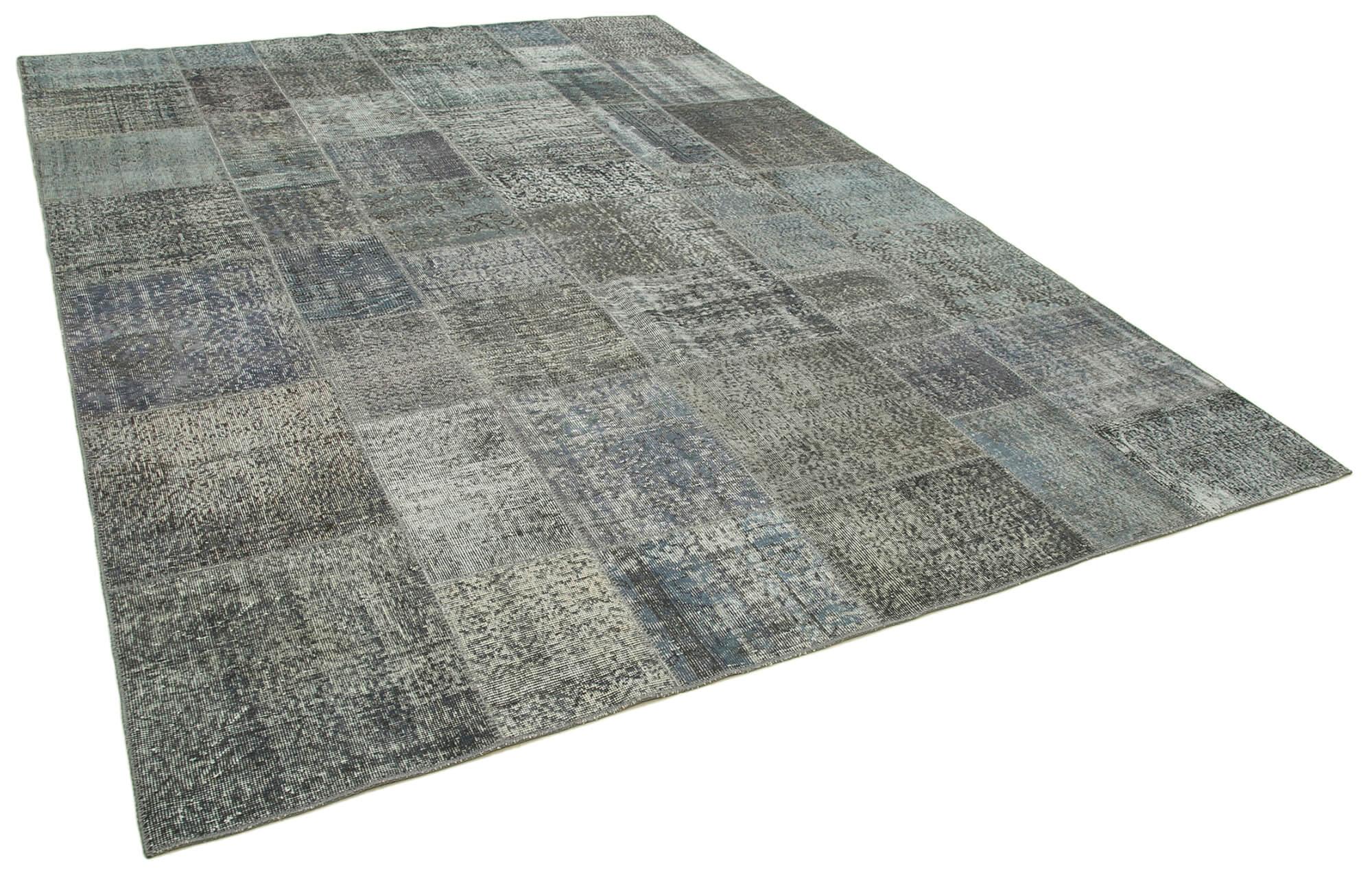 8 x 11 Grey Patchwork Rug- 3791