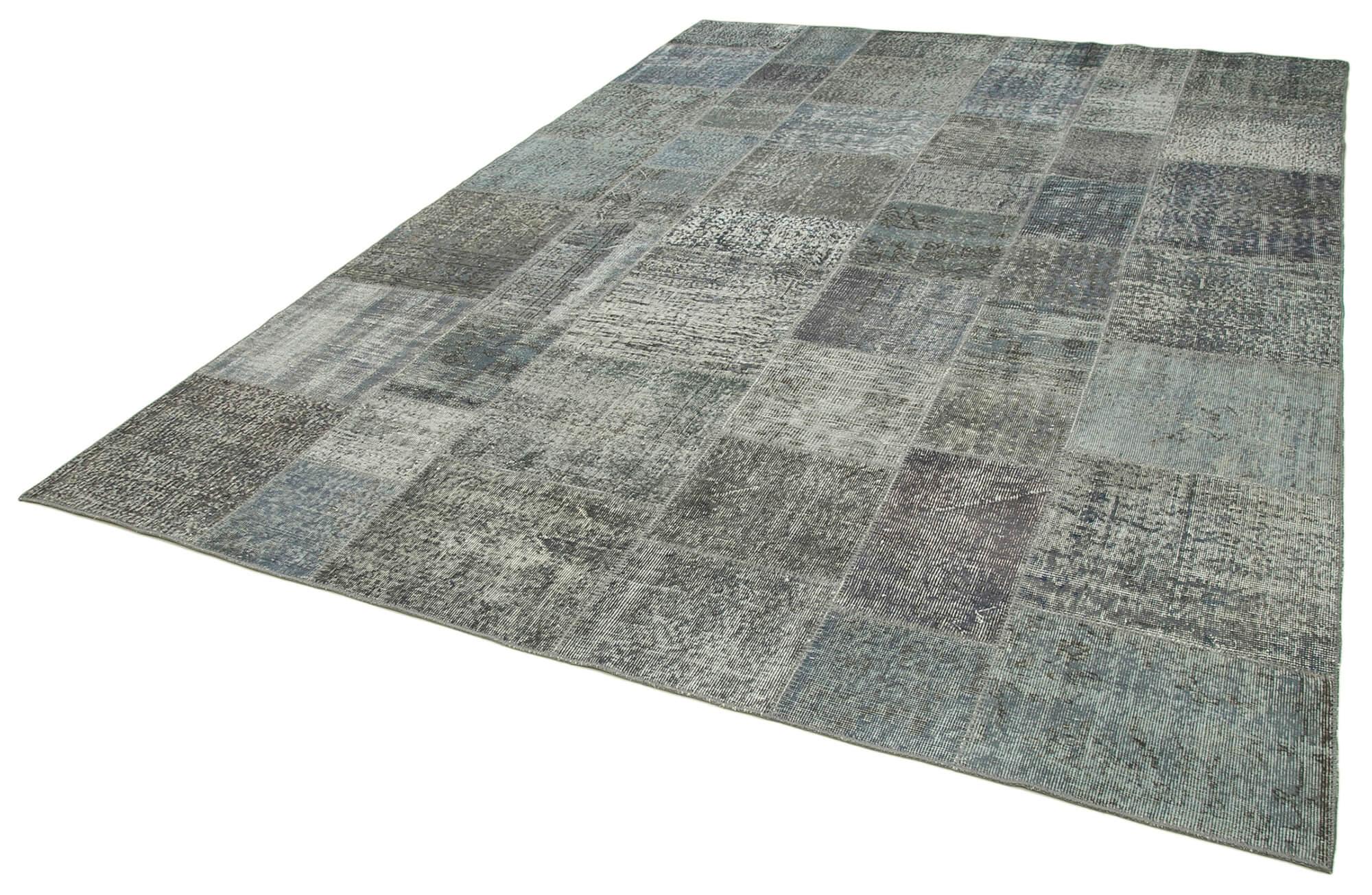 8 x 11 Grey Patchwork Rug- 3791