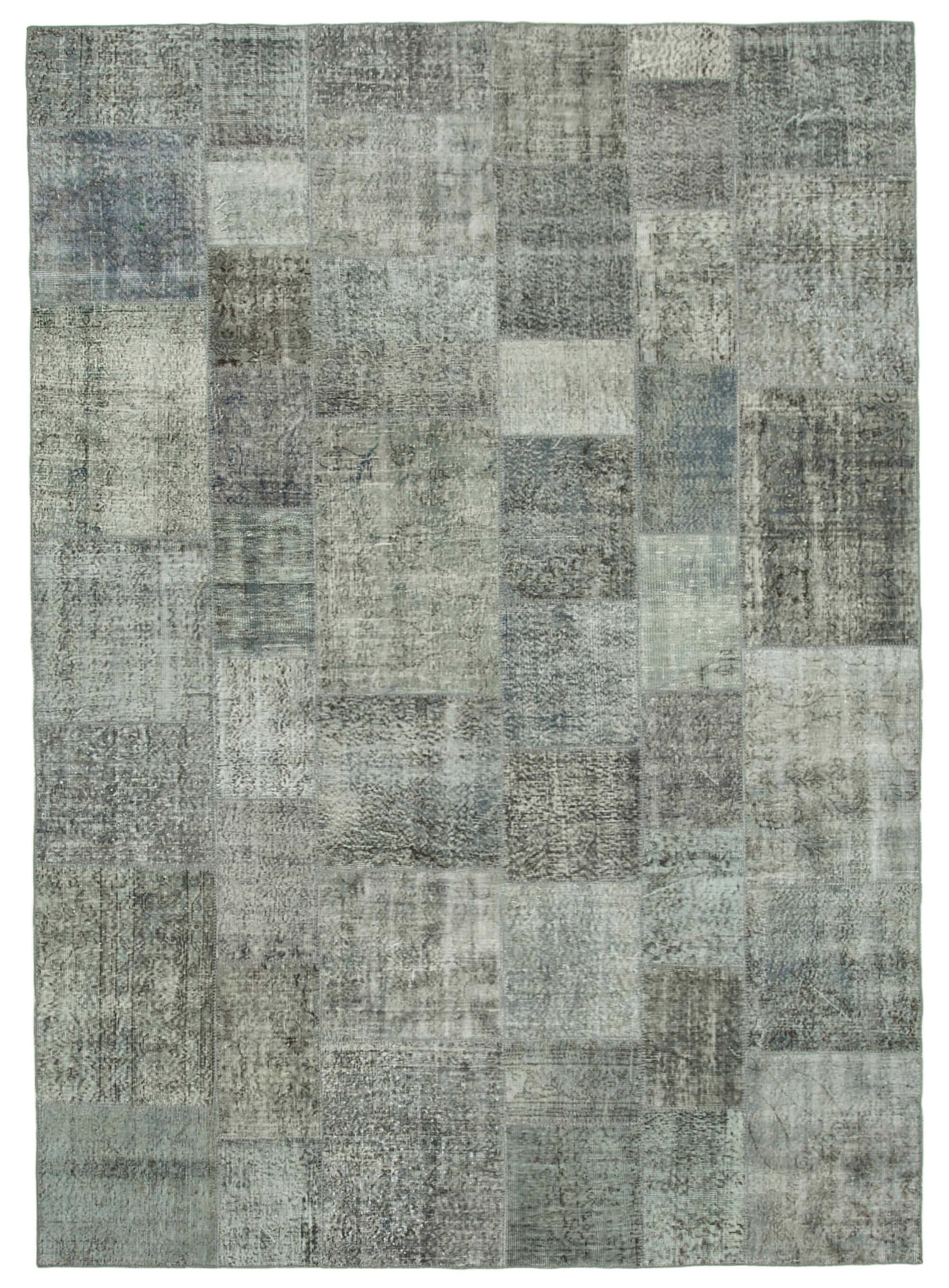 8 x 11 Grey Patchwork Rug- 3792