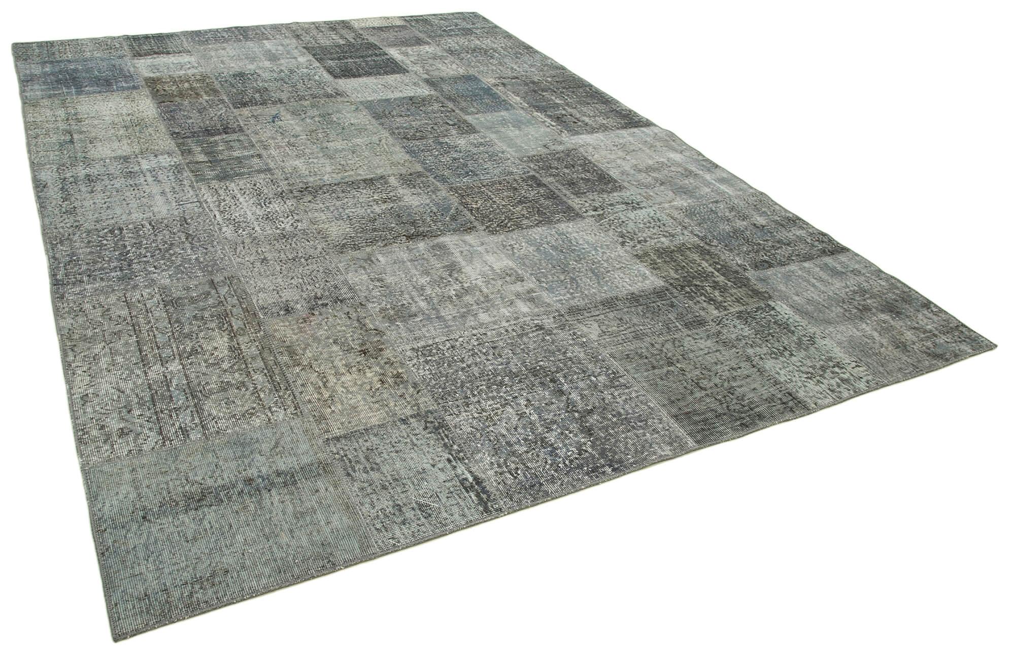 8 x 11 Grey Patchwork Rug- 3792