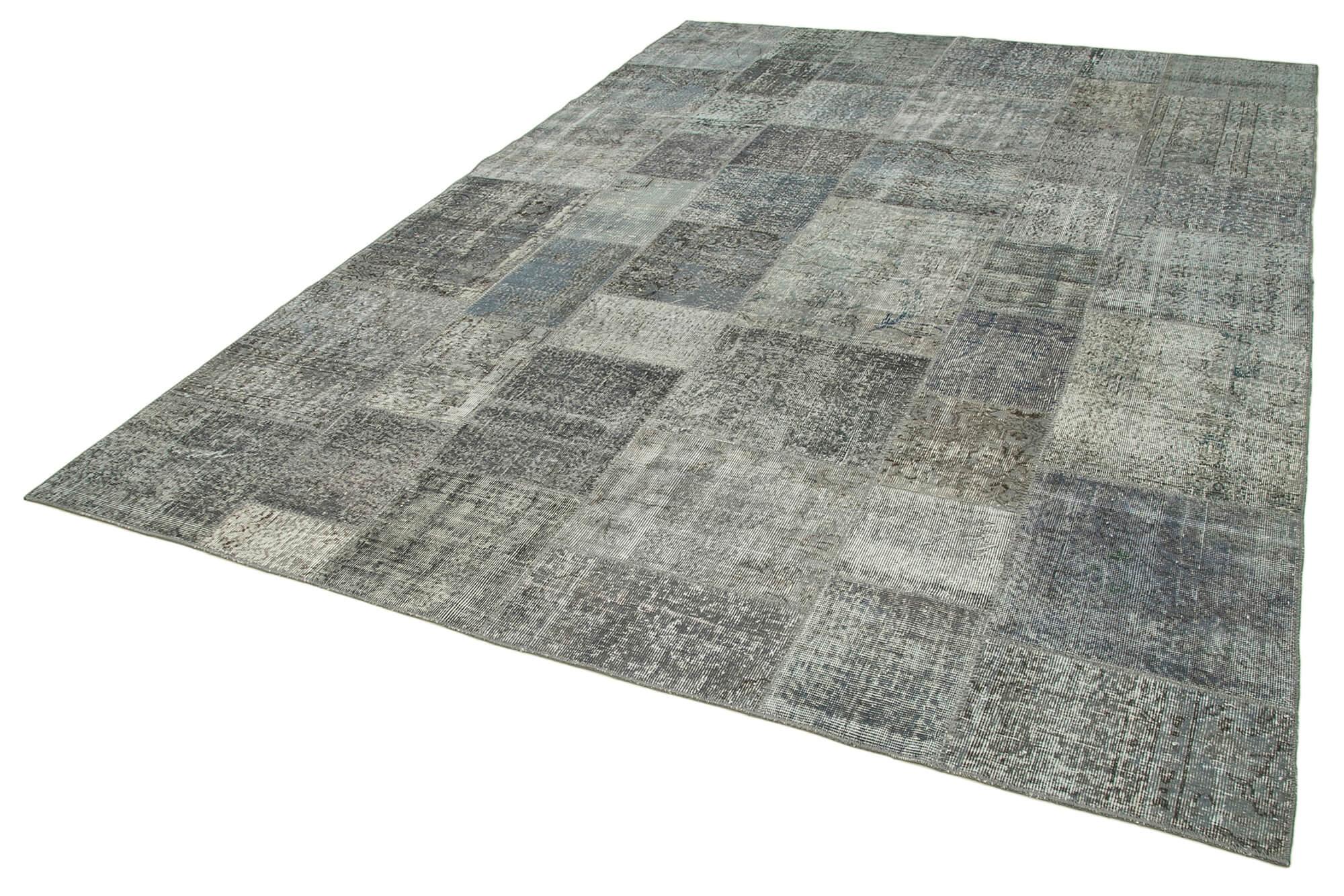 8 x 11 Grey Patchwork Rug- 3792