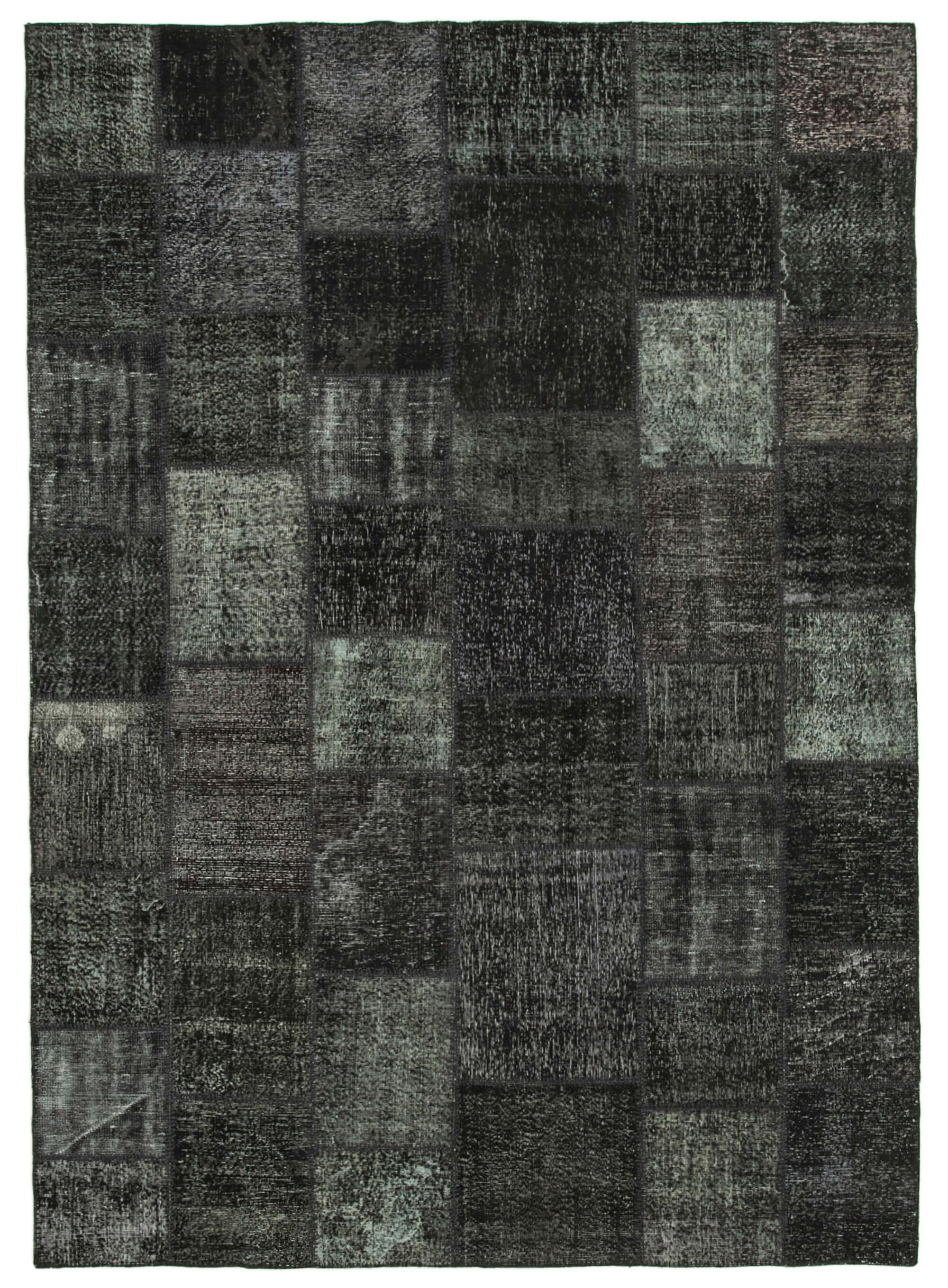 8 x 12 Black Patchwork Rug- 3793