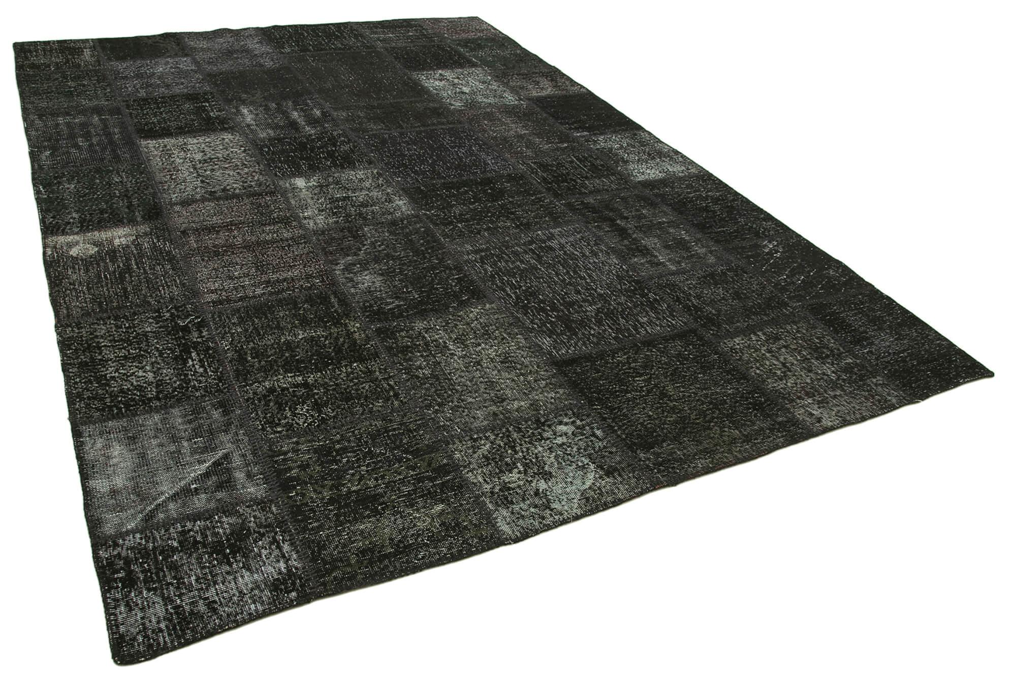 8 x 12 Black Patchwork Rug- 3793