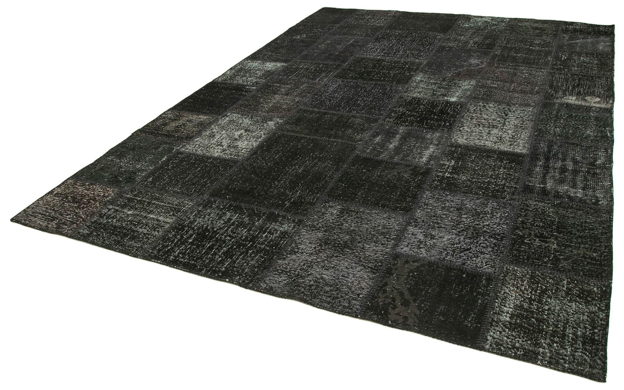 8 x 12 Black Patchwork Rug- 3793