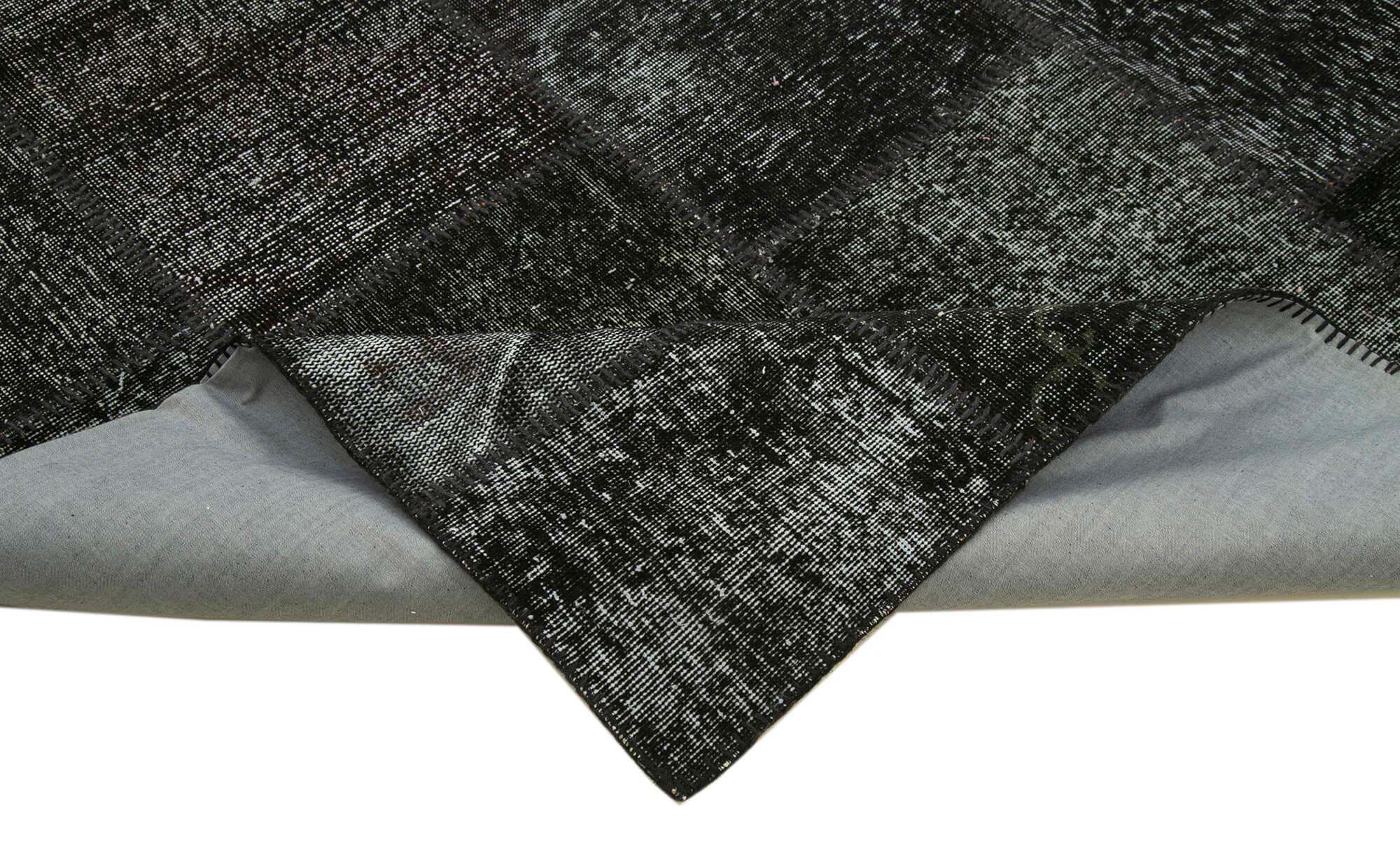 8 x 12 Black Patchwork Rug- 3793