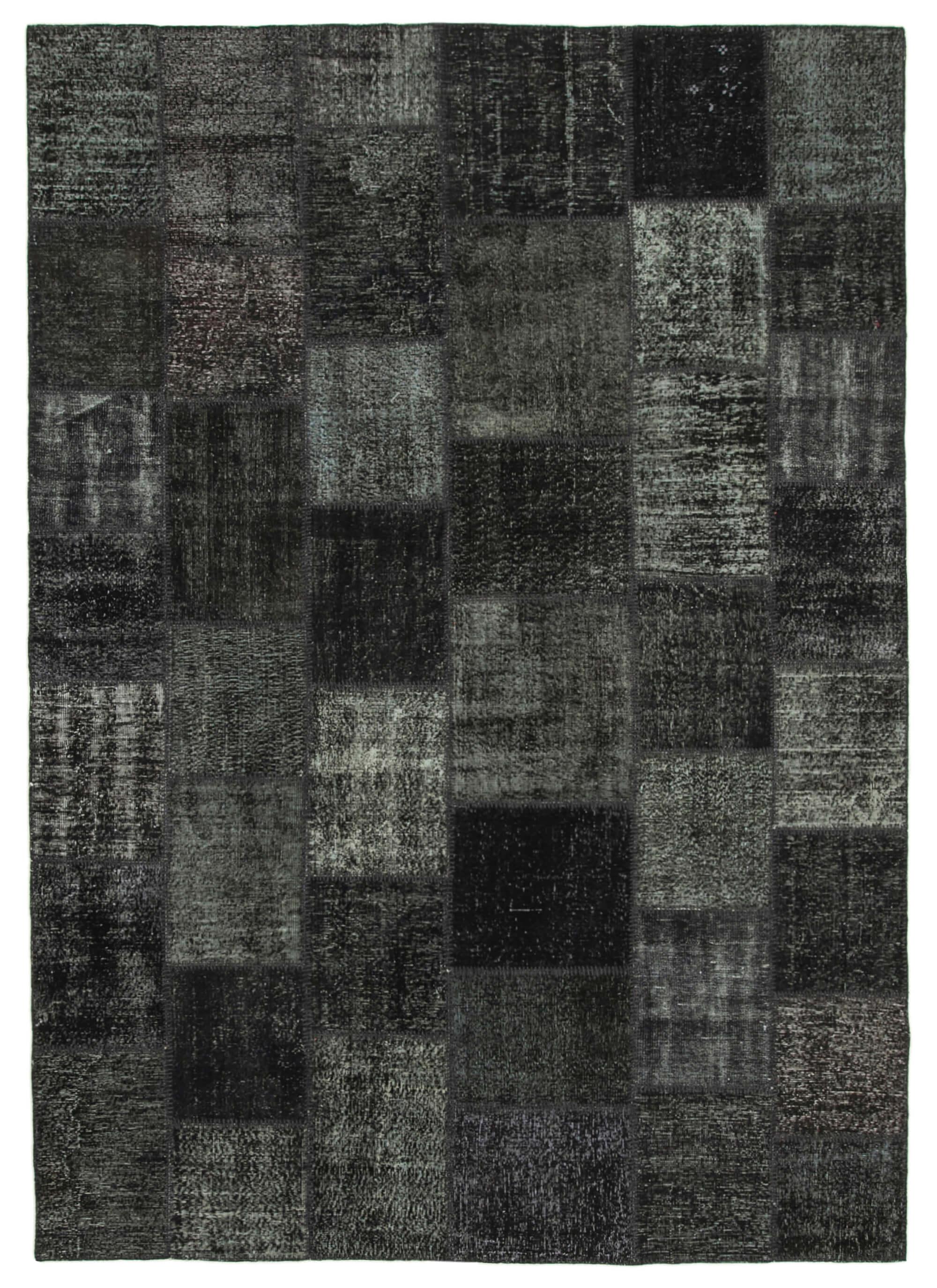 8 x 12 Black Patchwork Rug- 3794