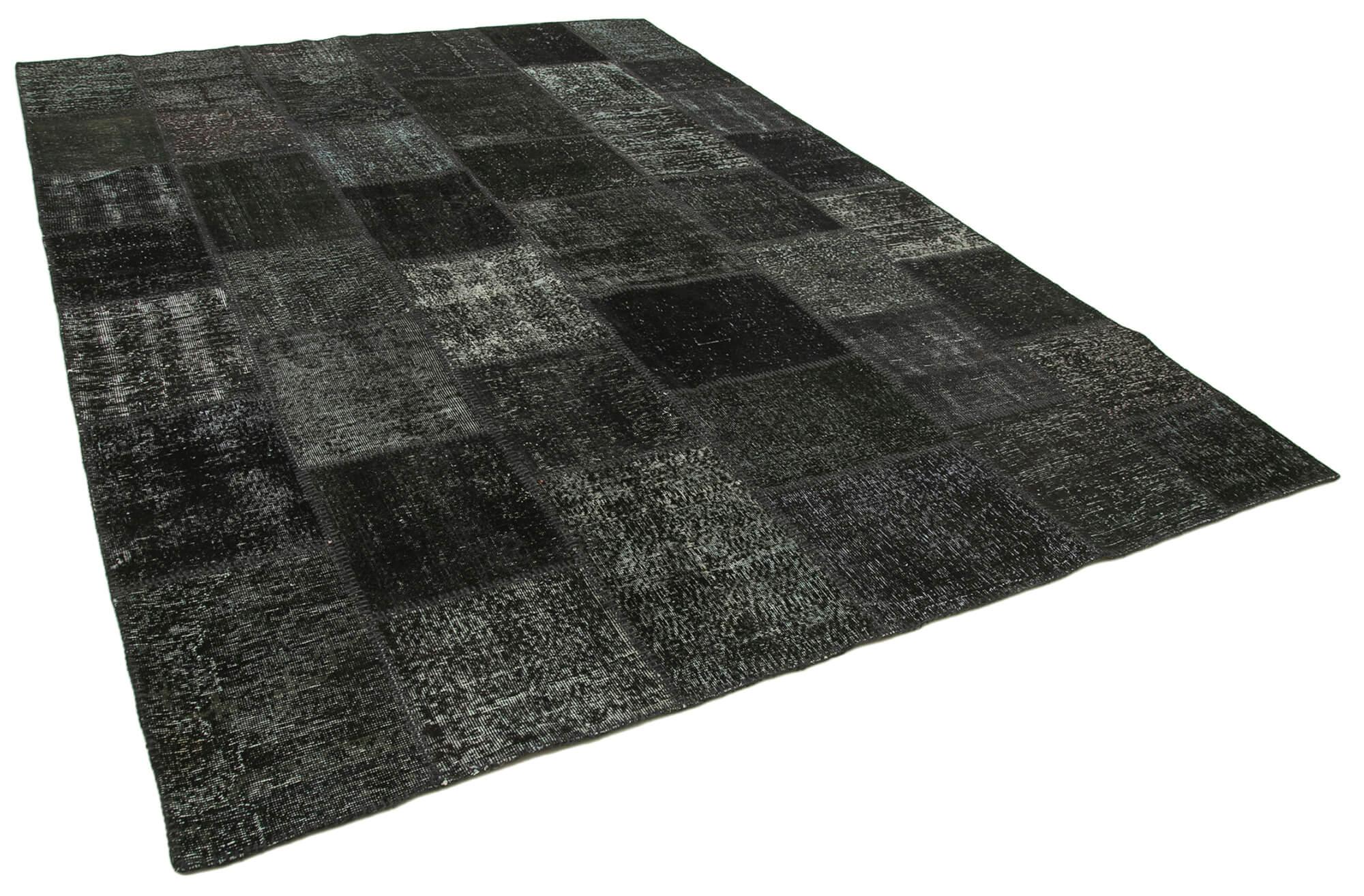 8 x 12 Black Patchwork Rug- 3794