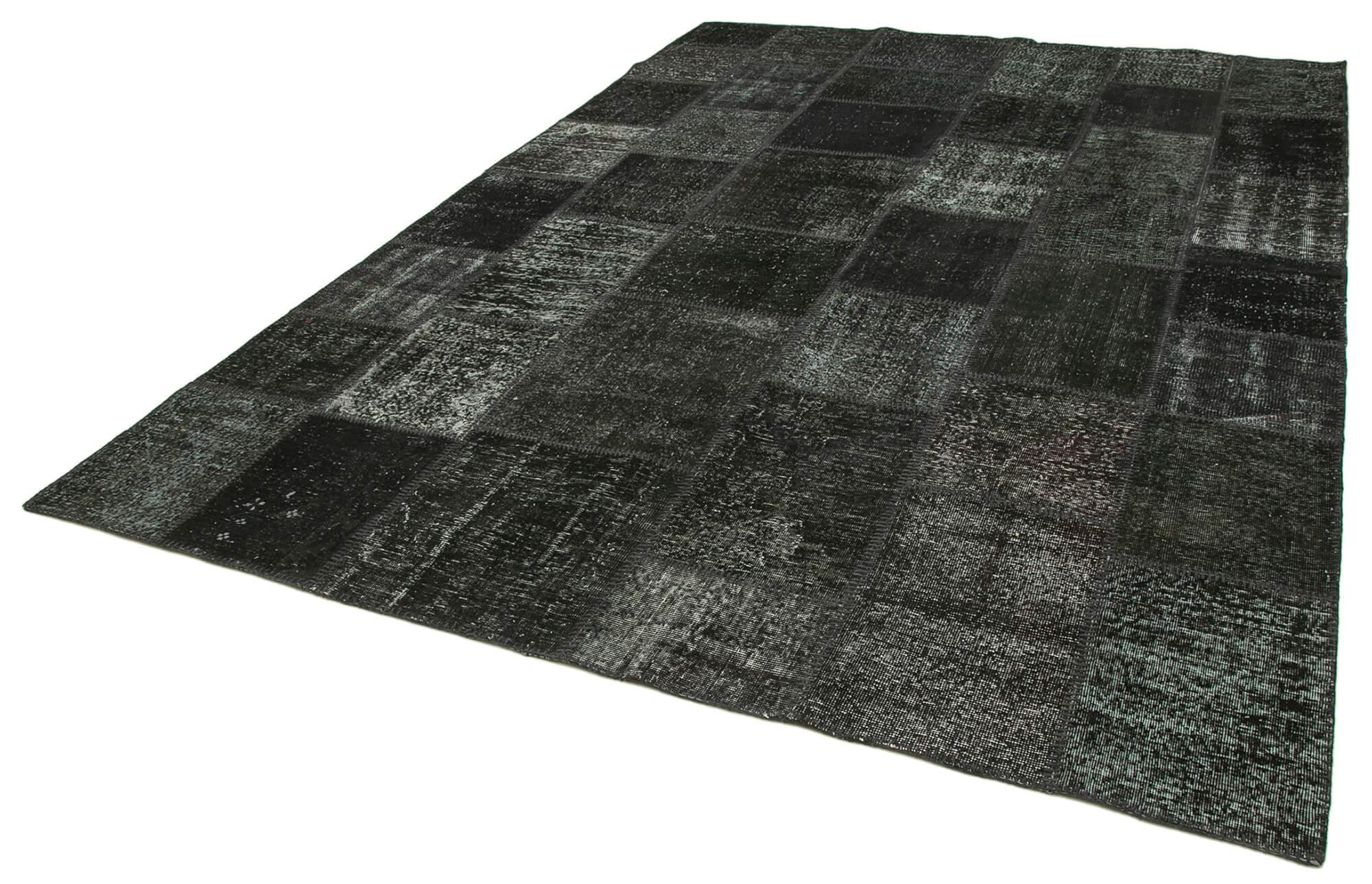 8 x 12 Black Patchwork Rug- 3794