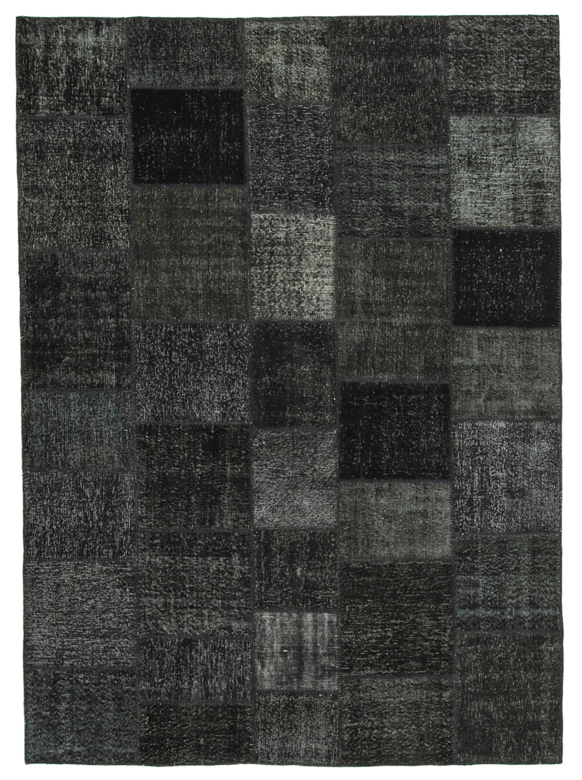 8 x 12 Black Patchwork Rug- 3795