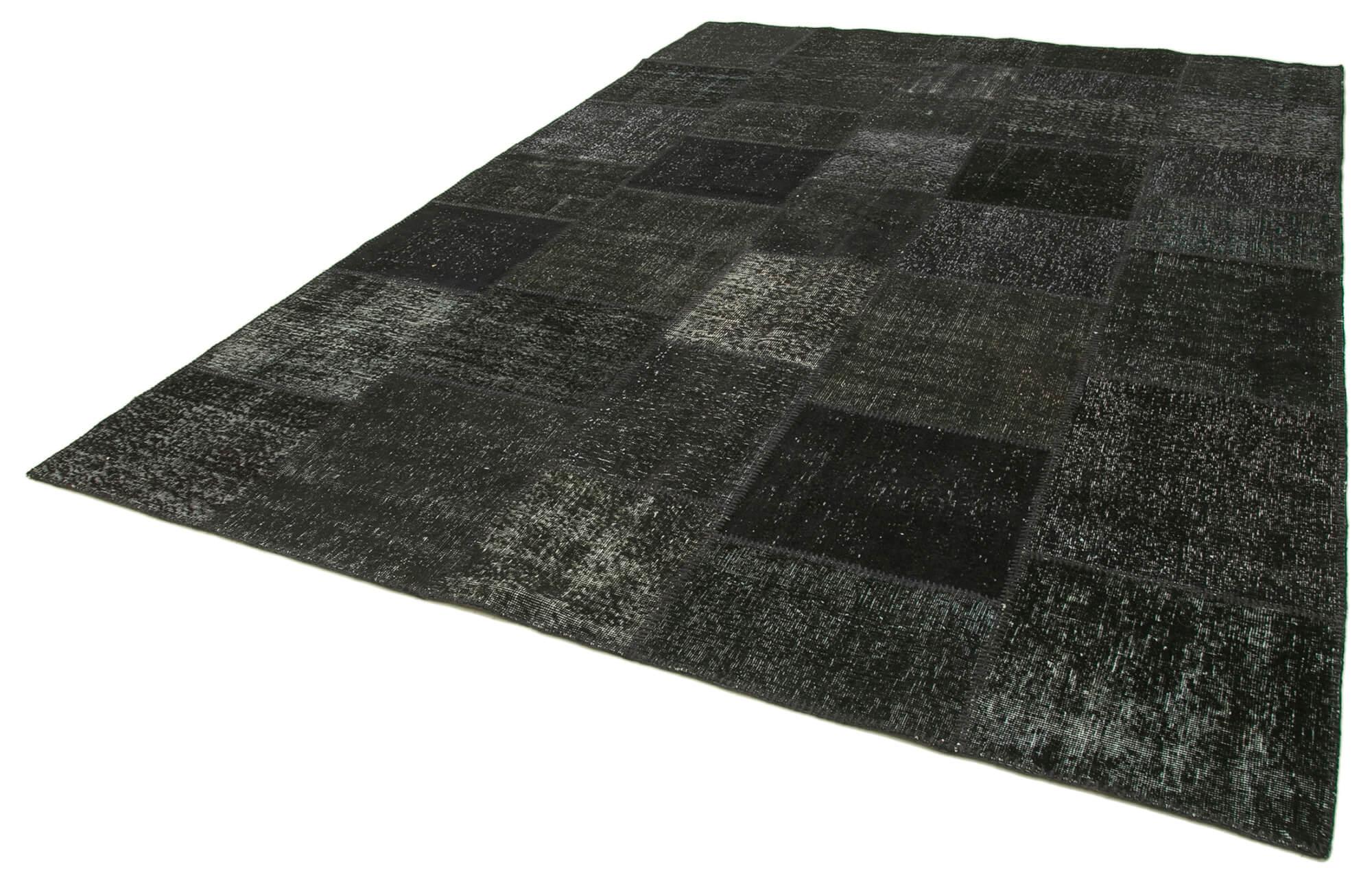 8 x 12 Black Patchwork Rug- 3795