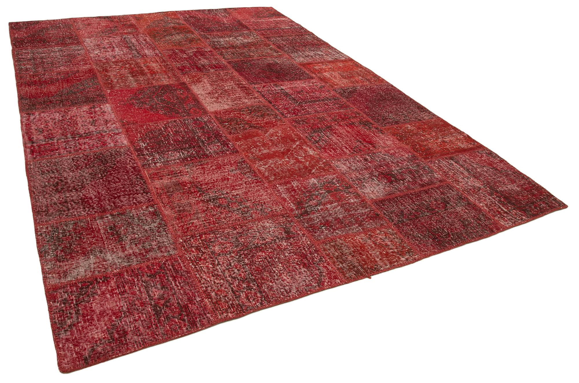 8 x 12 Red Patchwork Rug- 3796