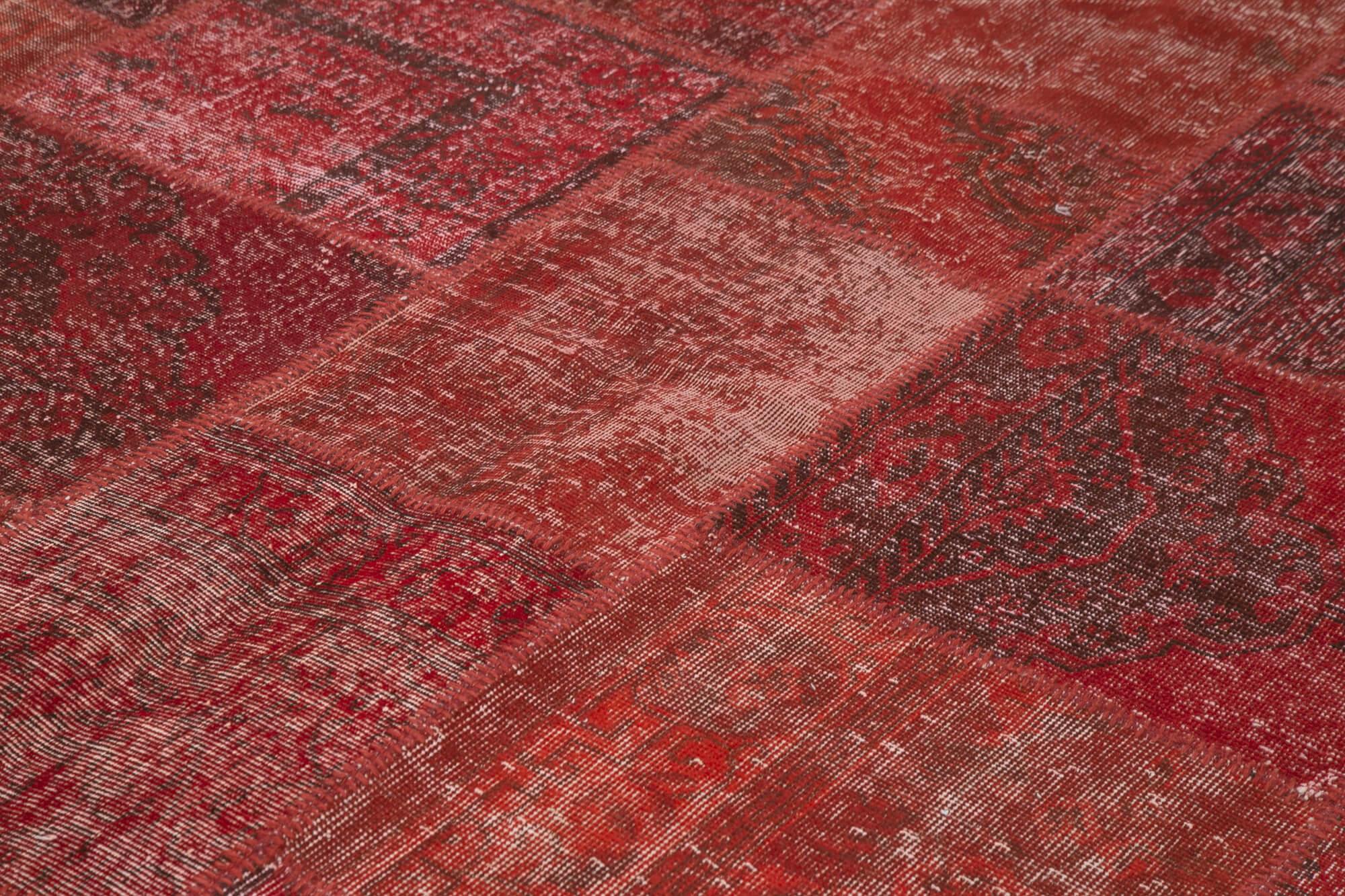 8 x 12 Red Patchwork Rug- 3796