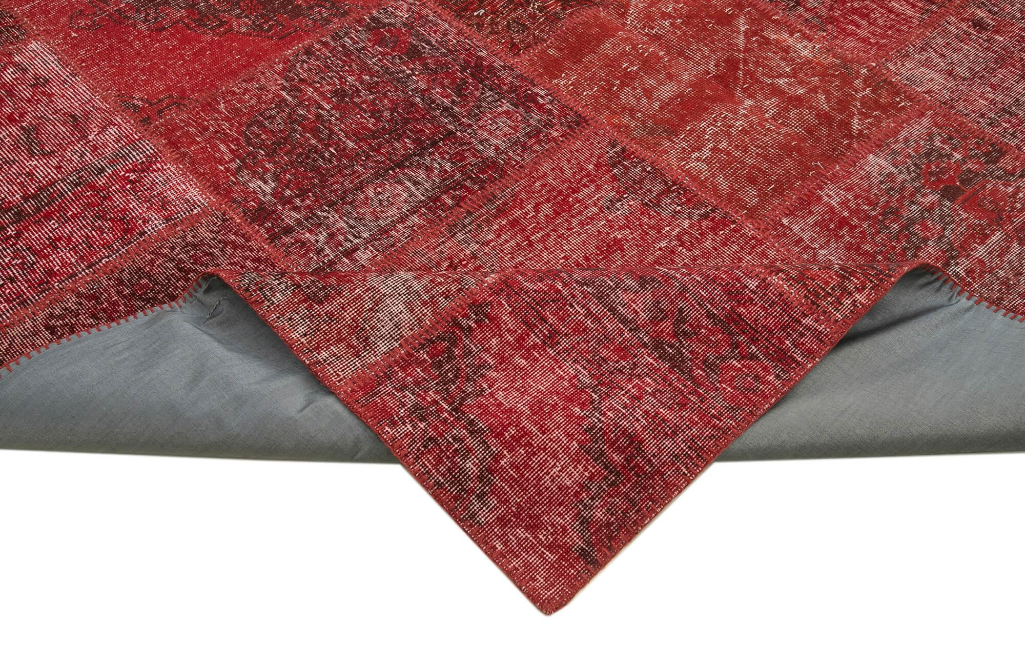 8 x 12 Red Patchwork Rug- 3796