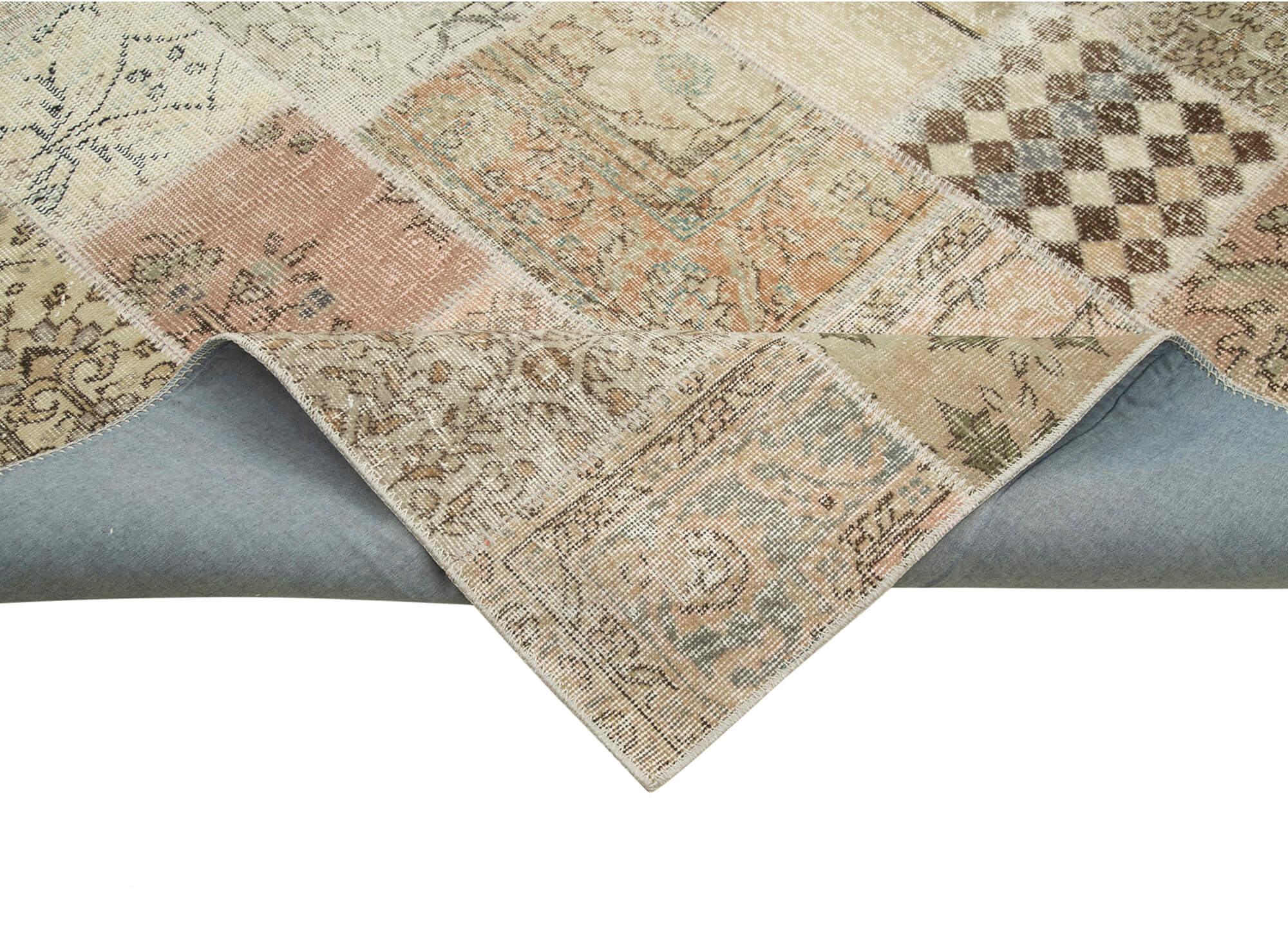 8 x 11 Beige Patchwork Rug- 3799