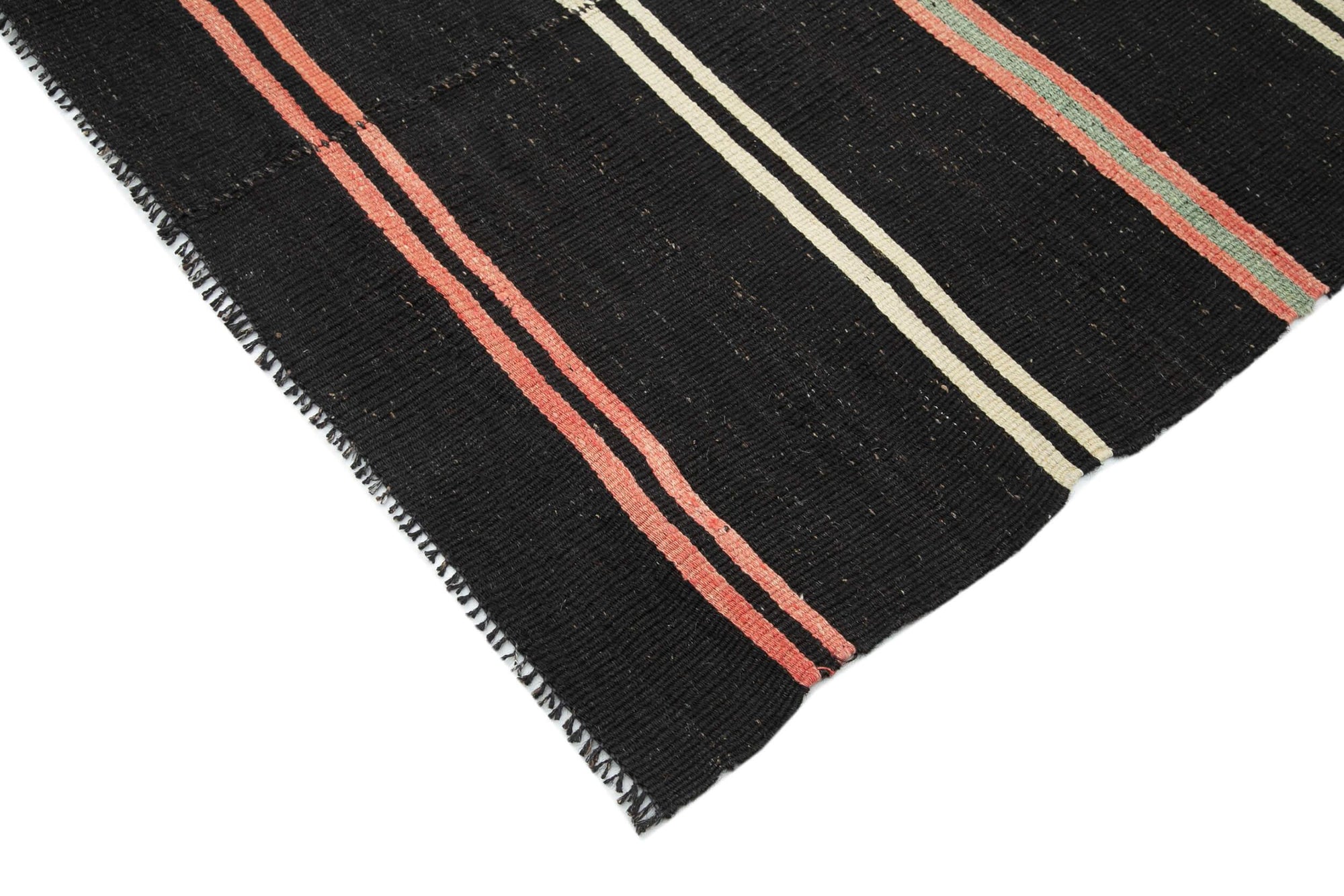 7 x 10 Black Vintage Turkish Kilim Rug - 3808