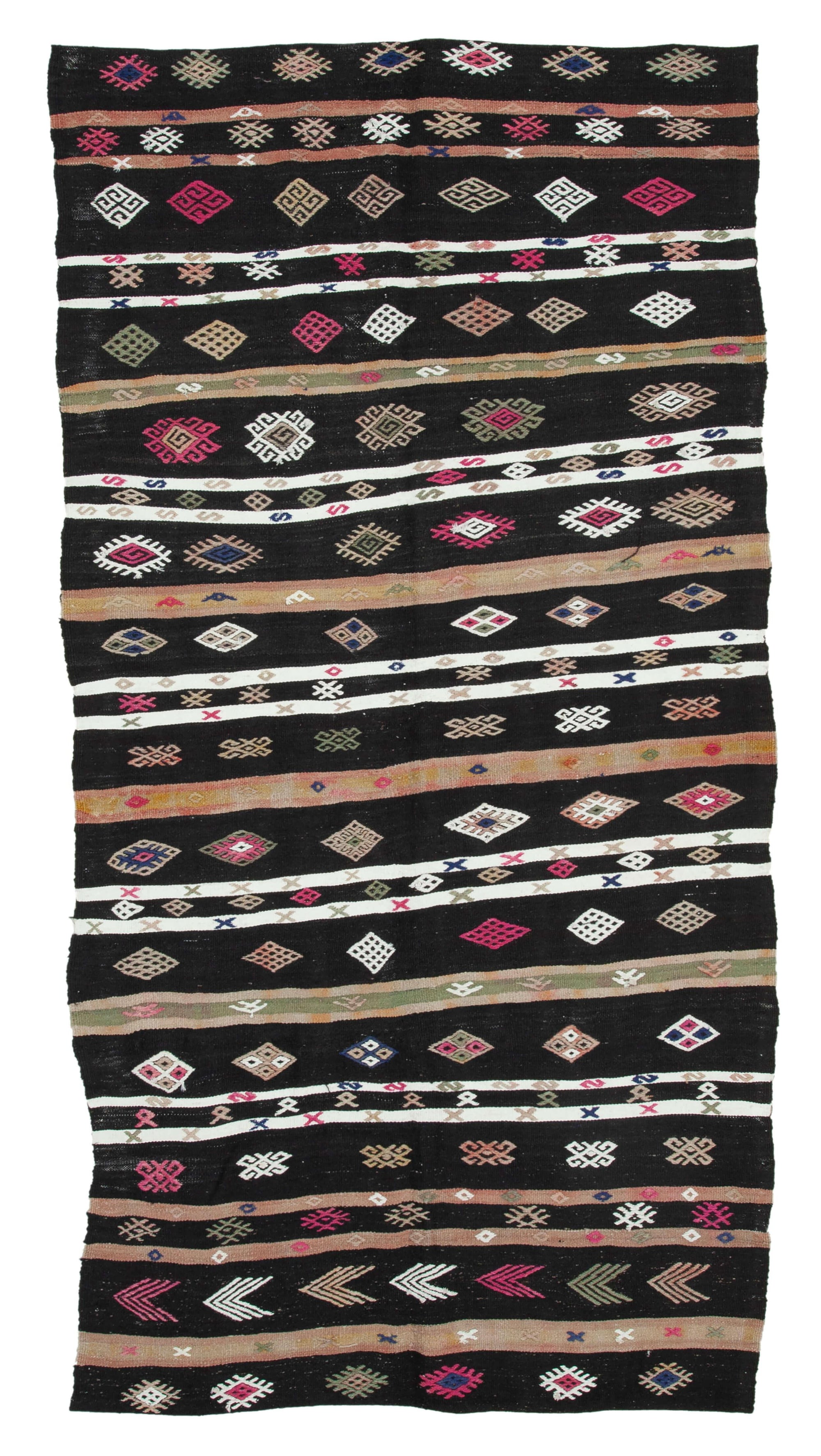 5 x 10 Brown Vintage Turkish Kilim Rug - 3818