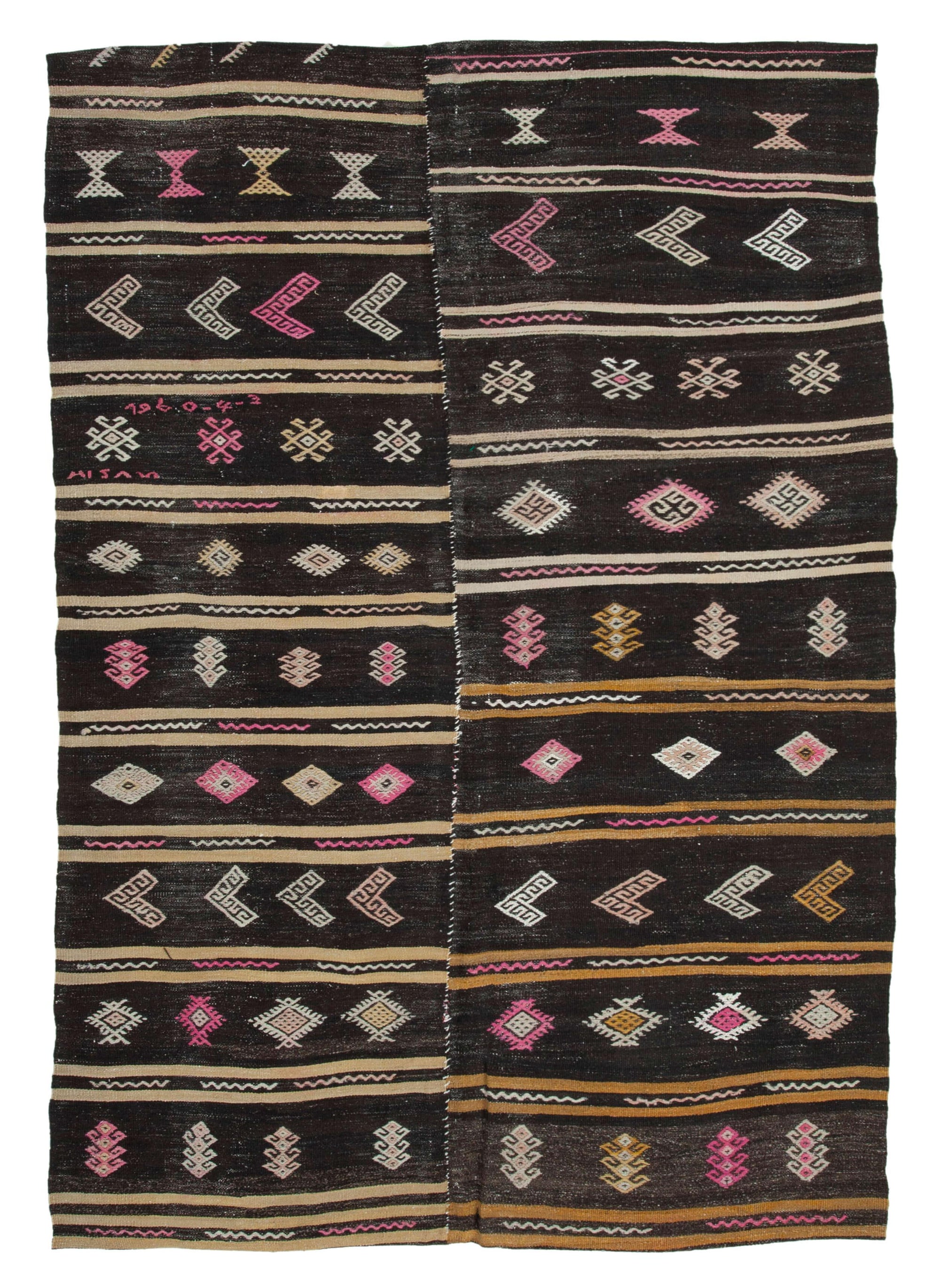 6 x 9 Brown Vintage Turkish Kilim Rug - 3819