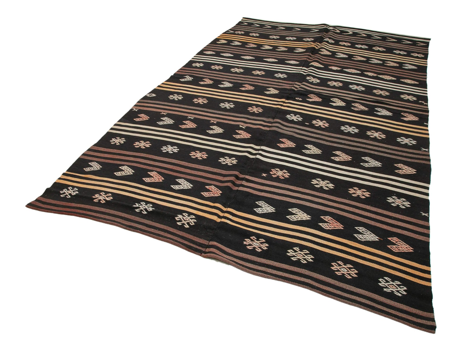 6 x 11 Brown Vintage Turkish Kilim Rug - 3828