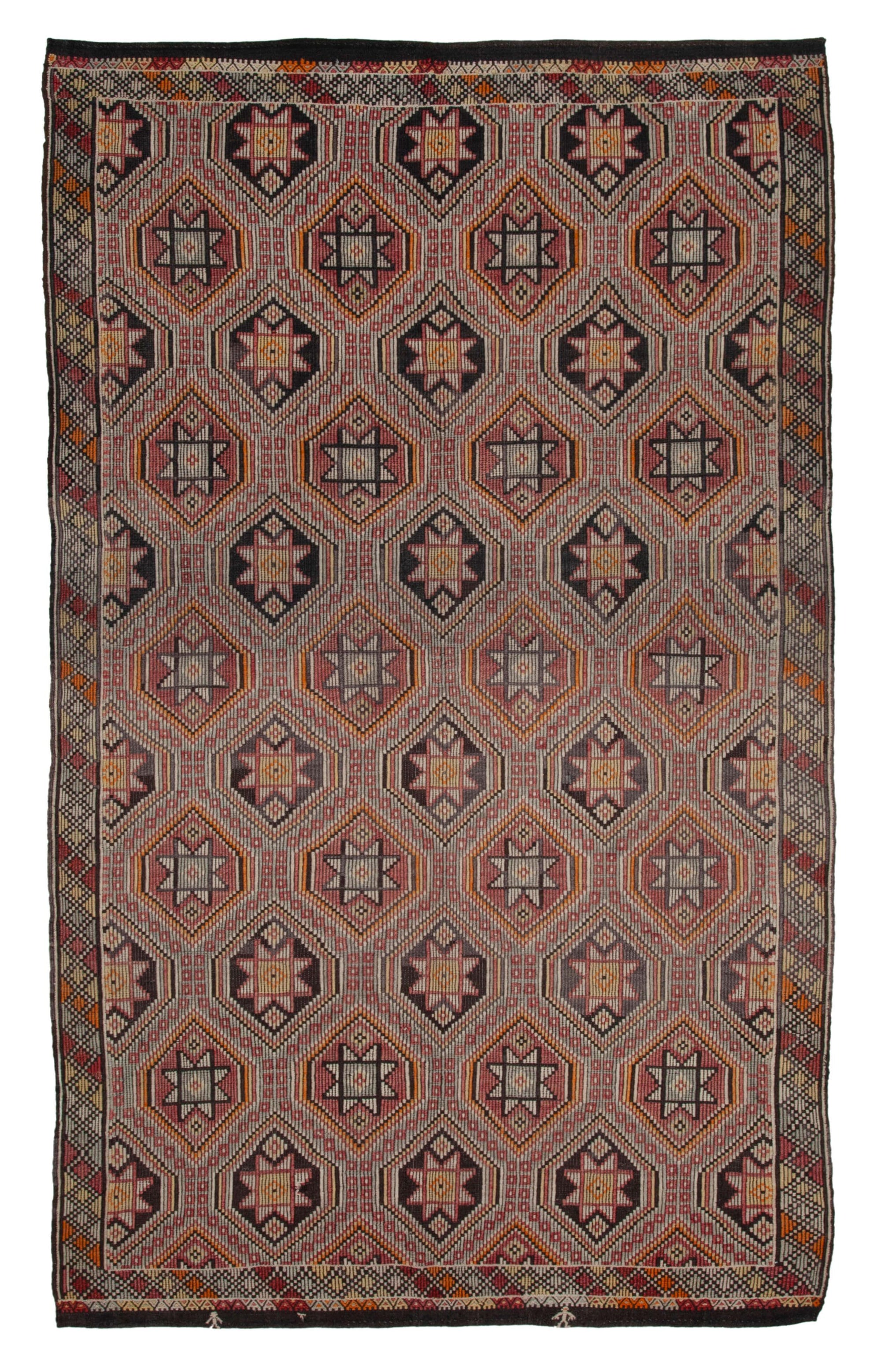 6 x 11 Brown Vintage Turkish Kilim Rug - 3881