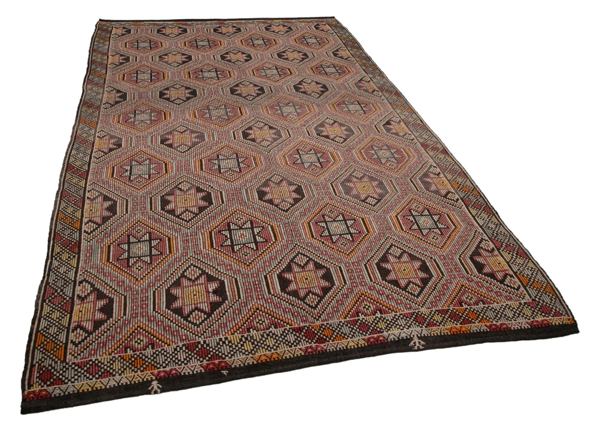 6 x 11 Brown Vintage Turkish Kilim Rug - 3881